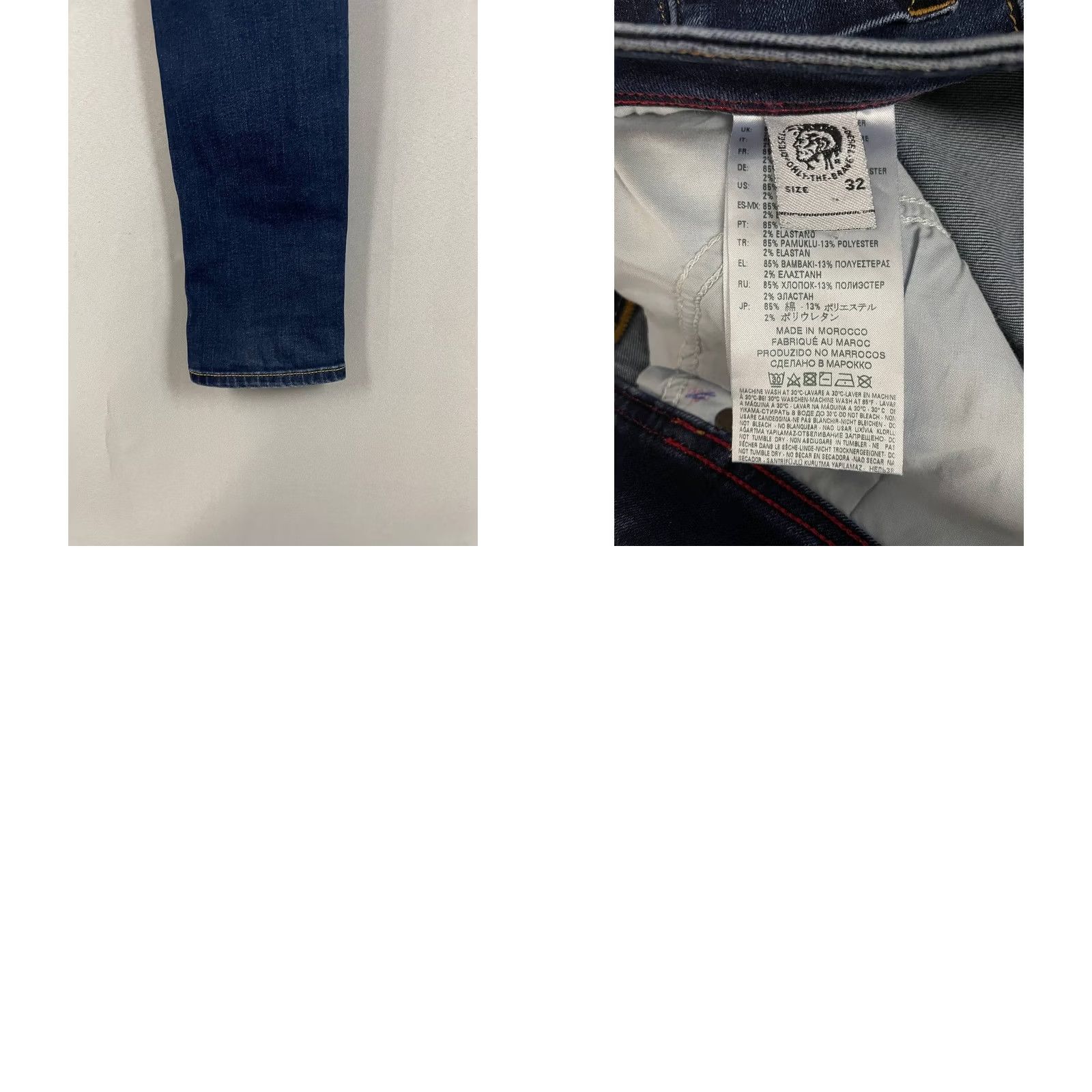 Diesel Diesel Sleenker Jeans Size 32 Navy Cotton Denim Skinny Leg Zip Fly Button Mens Size US 32 / EU 48 - 9 Thumbnail