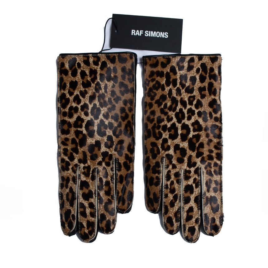 Raf Simons Raf Simons, leopard calf hair gloves Size ONE SIZE - 2 Thumbnail