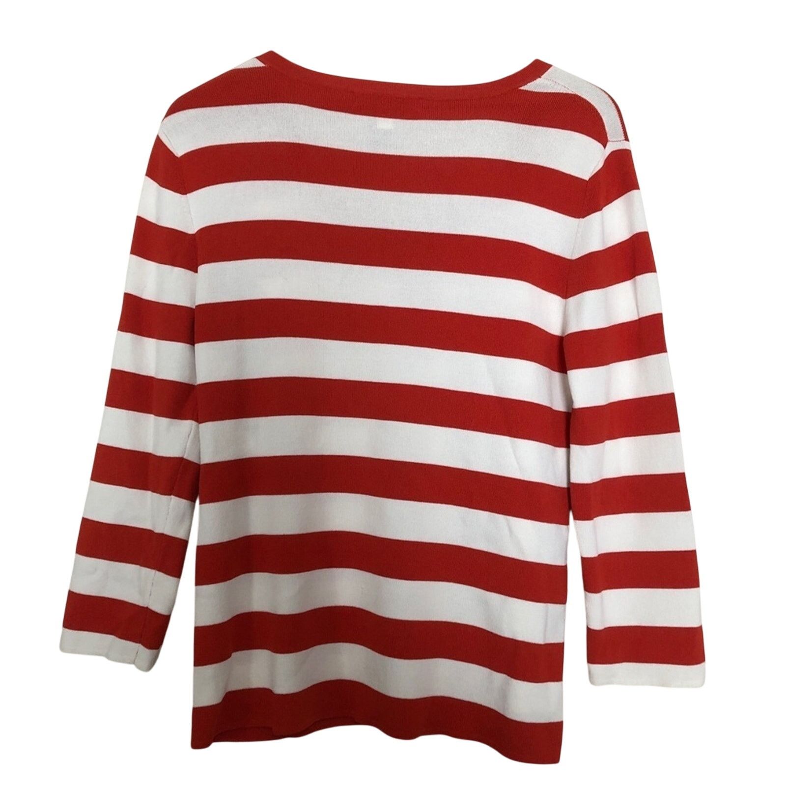 Other Kenar Red and White Striped Square Neck Tie Knot Sweater Top Size L / US 10 / IT 46 - 2 Thumbnail