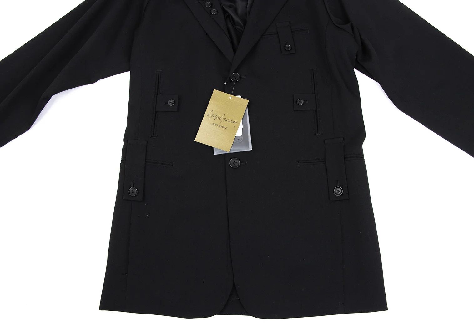 Yohji Yamamoto Yohji Yamamoto Wool Gabardine Jacket Black 3 Size US L / EU 52-54 / 3 - 10 Thumbnail
