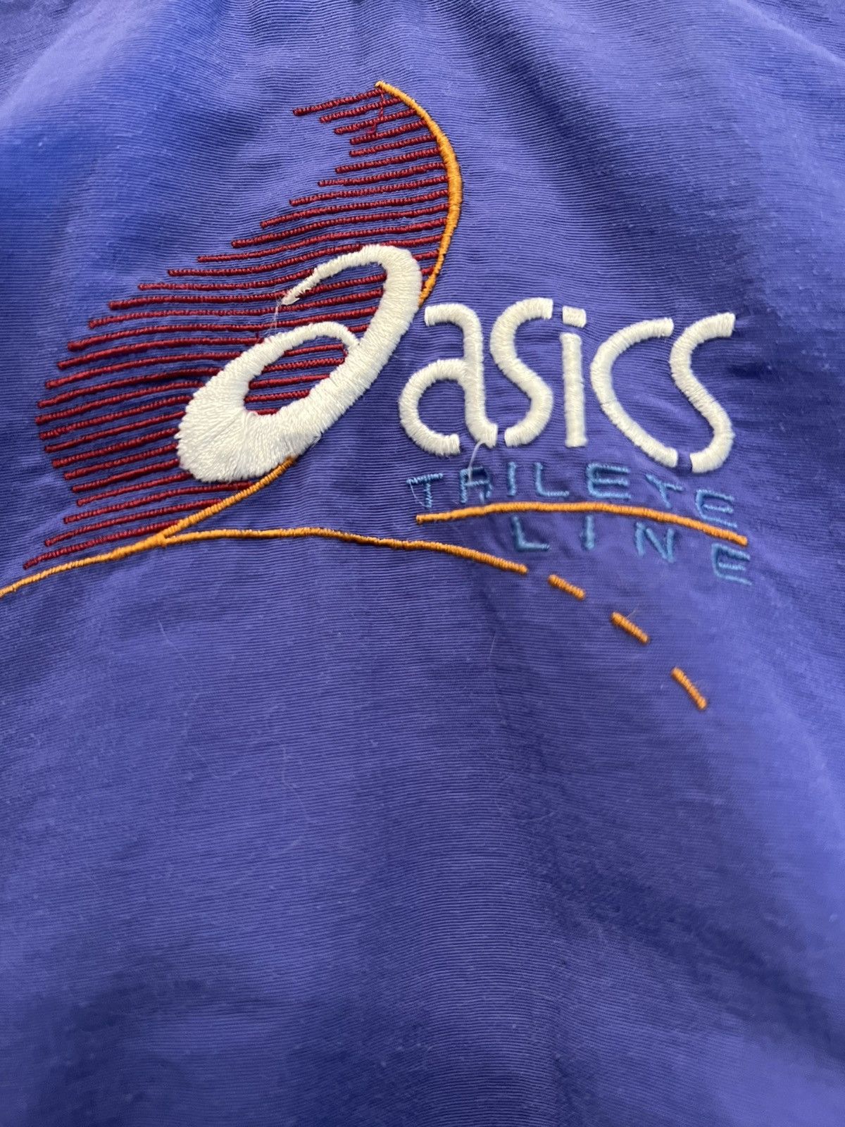Asics Vintage Asics trilete line windbreaker bluish purple Size US XXL / EU 58 / 5 - 7 Thumbnail