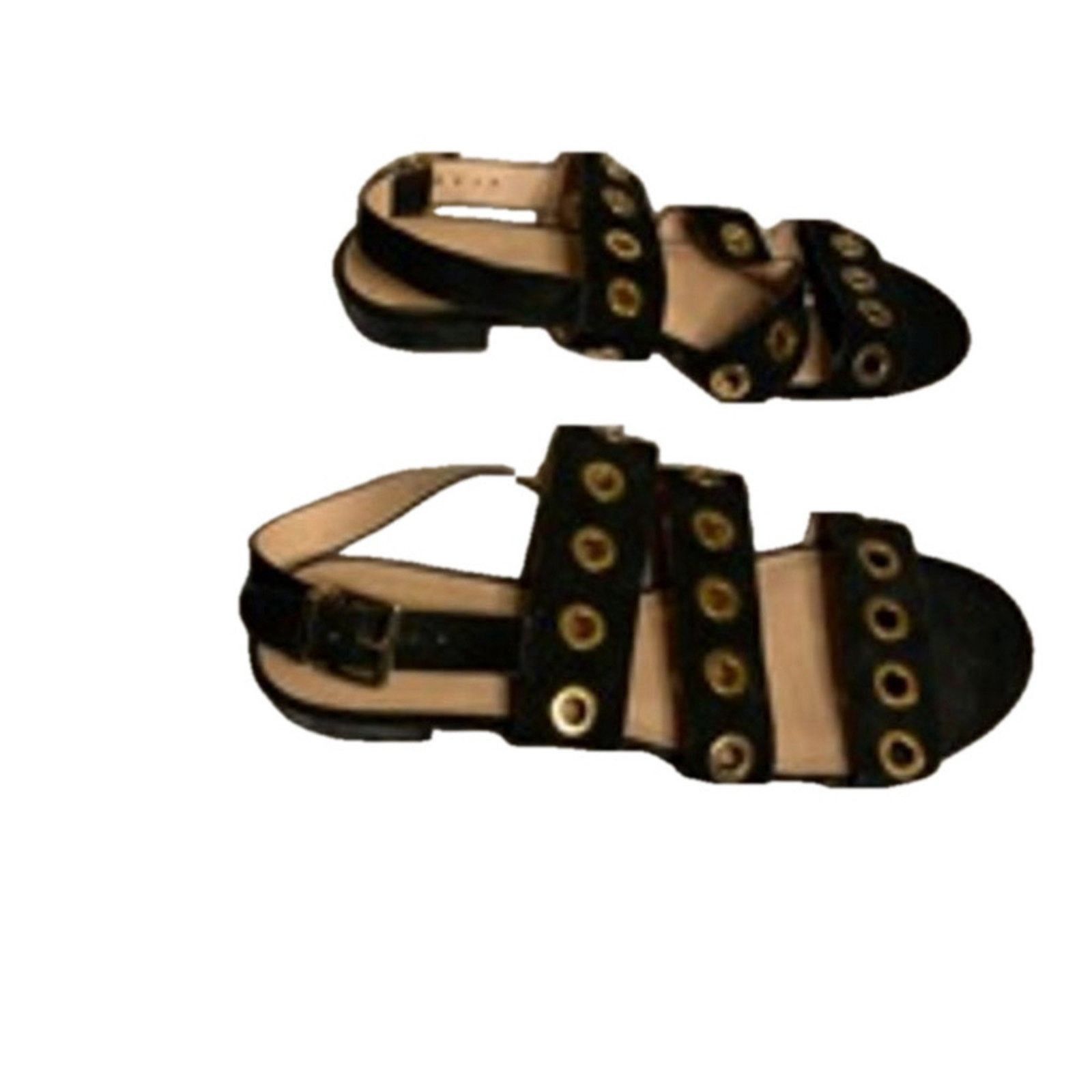 Topshop Edgy Black Grommet Gladiator Sandals Topshop Women’s 6 Size US 6 / IT 36 - 7 Thumbnail