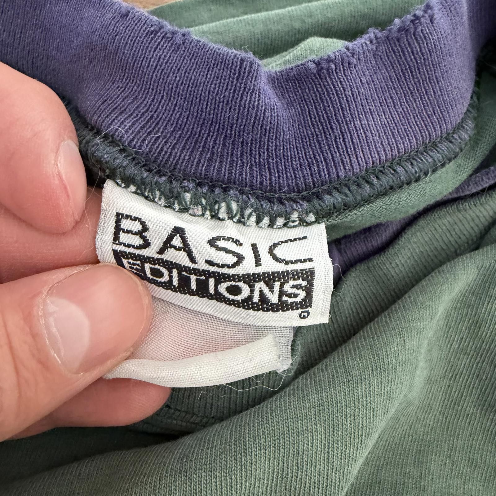 Basic Editions Vintage 90s Sun Faded Distressed Ringer Pocket Shirt Grunge Size US L / EU 52-54 / 3 - 5 Thumbnail