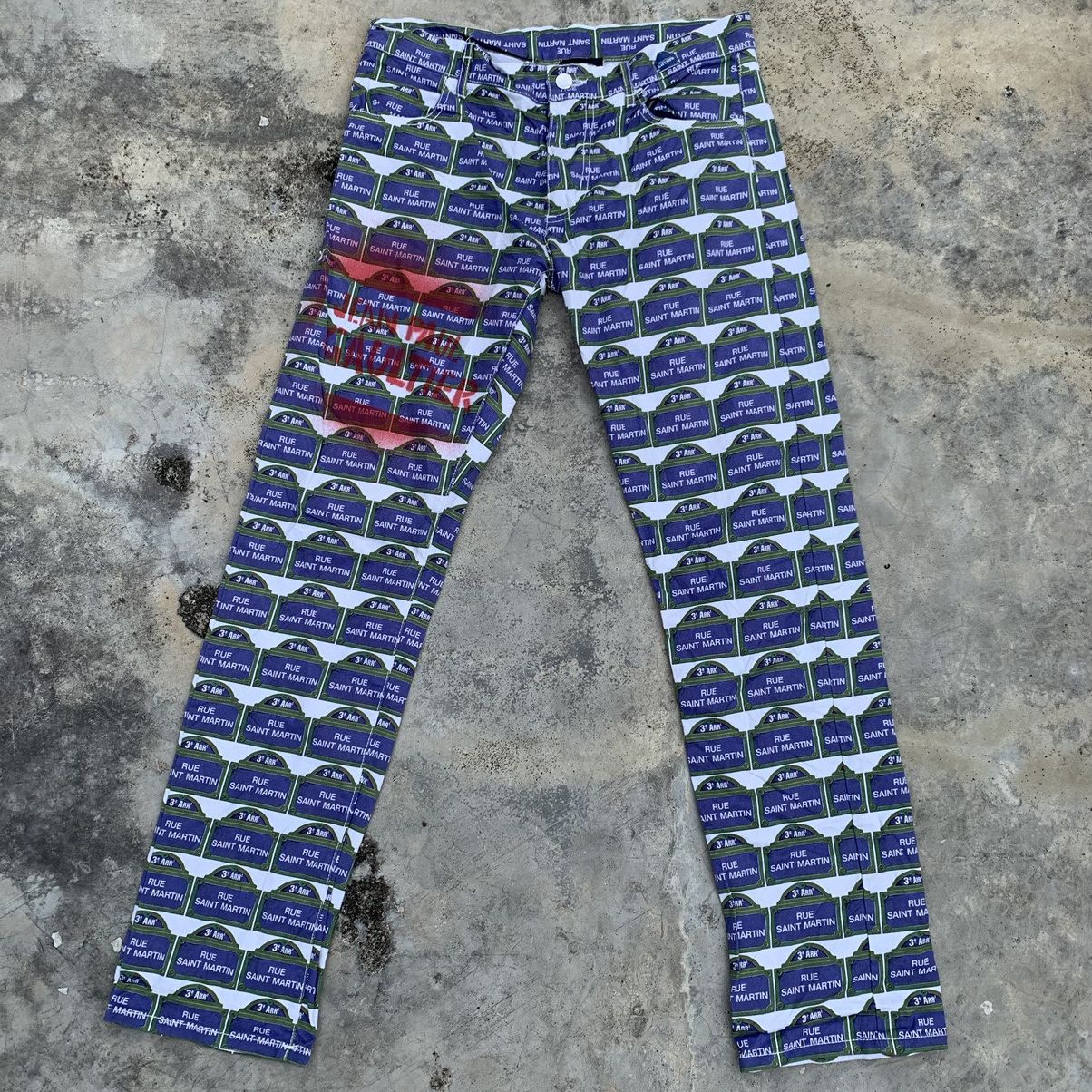 image of Jean Paul Gaultier Rue Saint Martin Print in Blue, Men's (Size 31)