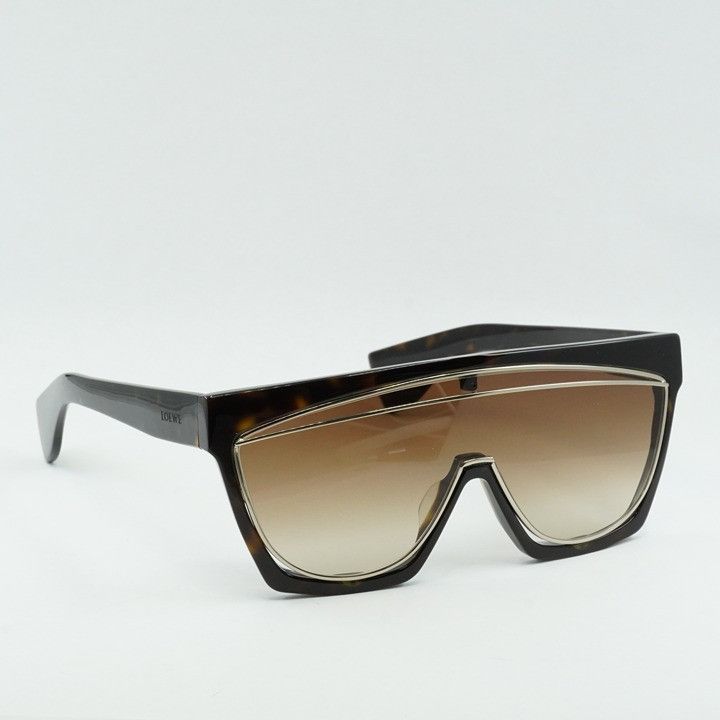 Loewe Loewe LW40012F 52F Sunglasses Dark Havana Shield Frame Size ONE SIZE - 9 Thumbnail