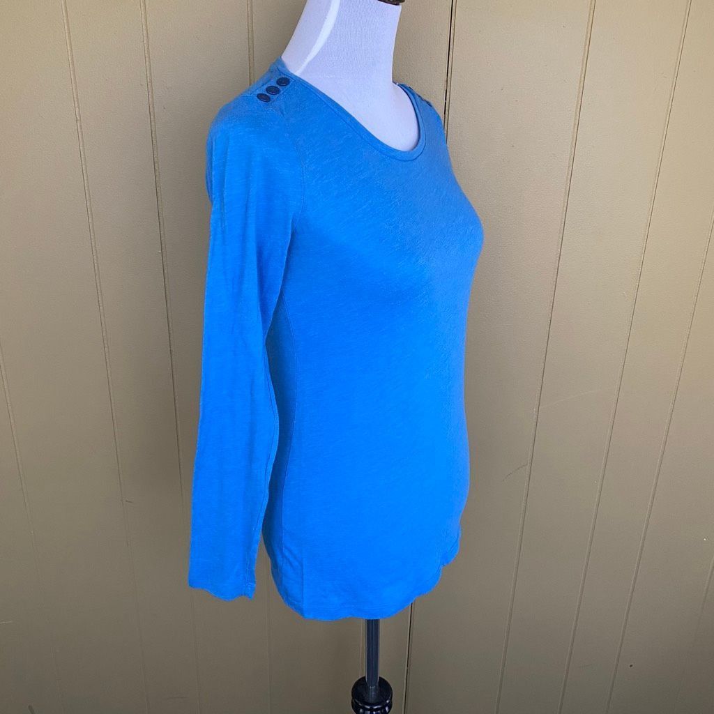 Gap Gap women S scoopneck longsleeve top e/decorative button sho Size S / US 4 / IT 40 - 4 Thumbnail