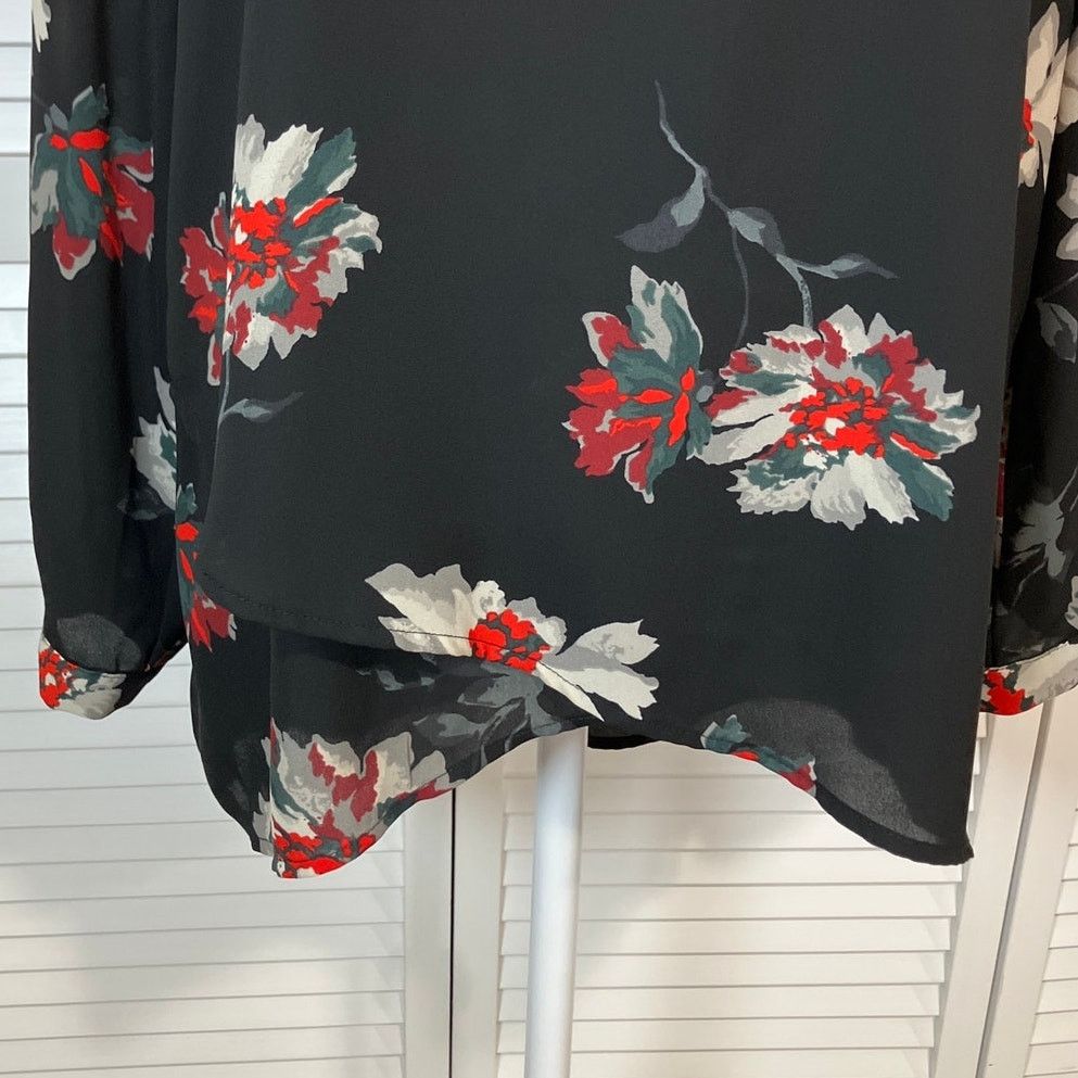 Other Chelsea & Theodore Boho Black Floral Tunic Blouse Women M Size M / US 6-8 / IT 42-44 - 6 Thumbnail