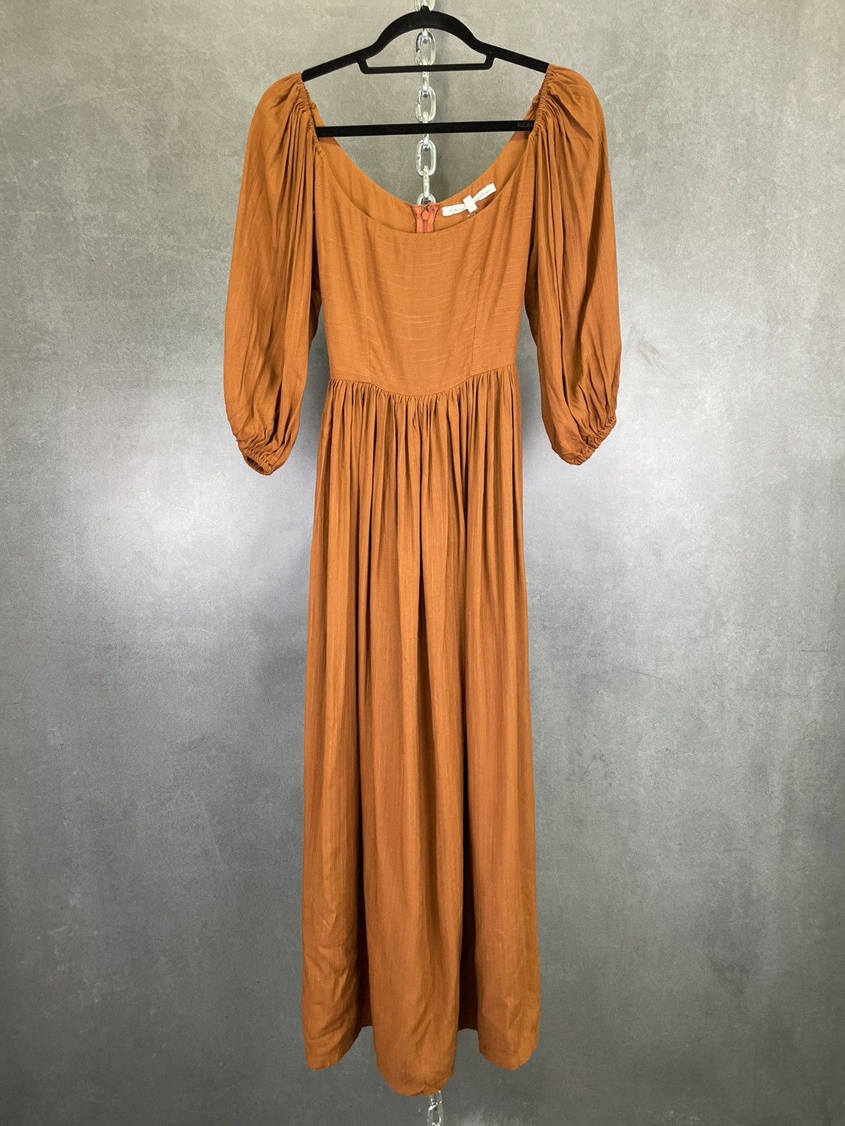 image of Kara Thoms Sold Out Bellflower Dress Red Earth Msrp $298 Sm in Orange, Women's (Size Small)