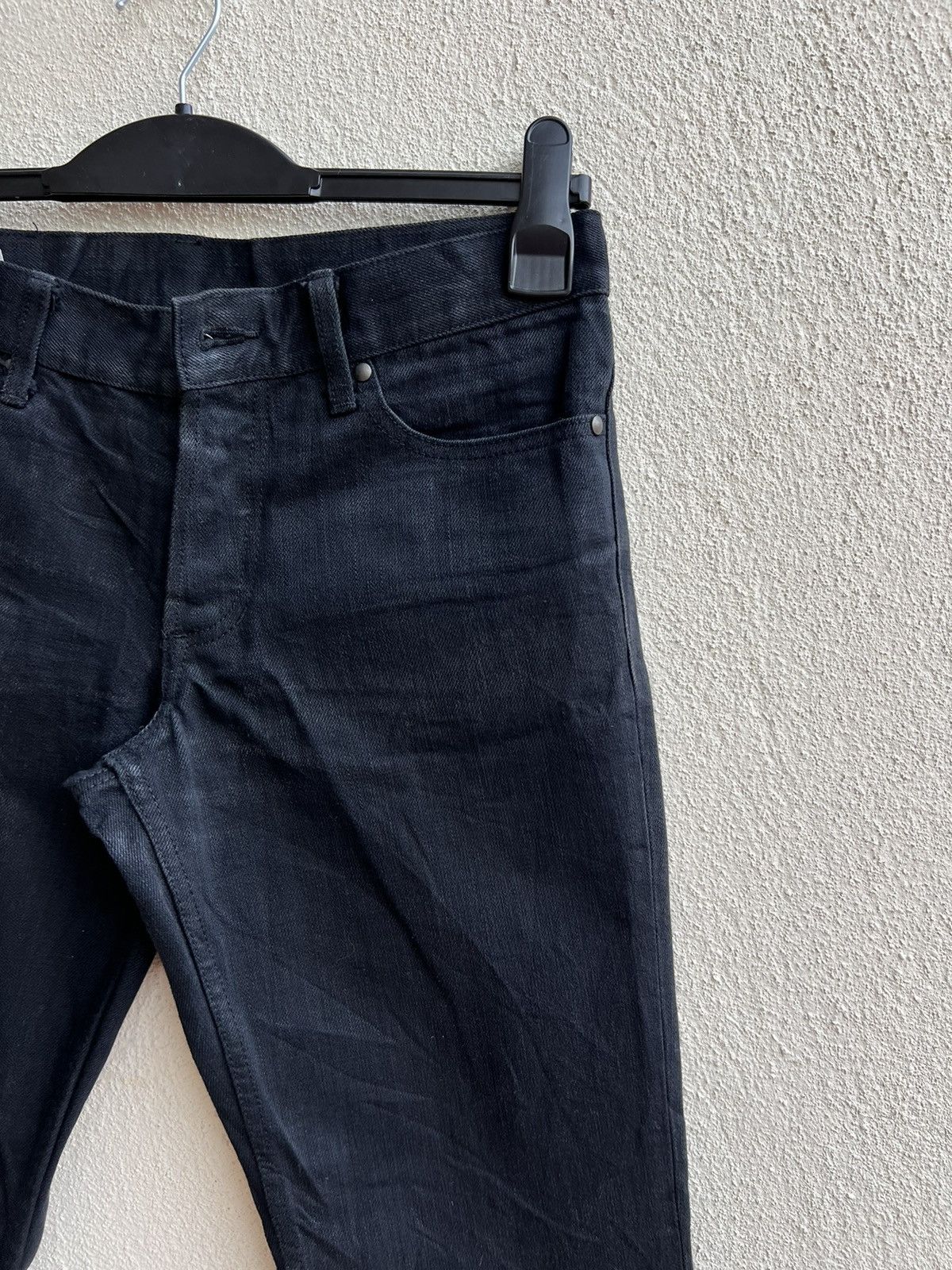 Shellac Shellac Japan Waxed Black Denim Bootcut Jeans Size US 29 - 10 Thumbnail