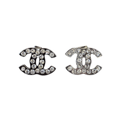Chanel 22C Golden Gold Metal Runway CC Logo Large Statement Drop Stud  Earrings