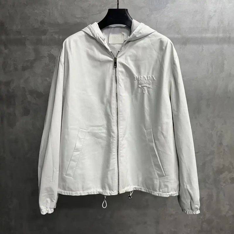 Prada Prada White Cotton Men's Jacket L Size Size US L / EU 52-54 / 3 - 1 Thumbnail