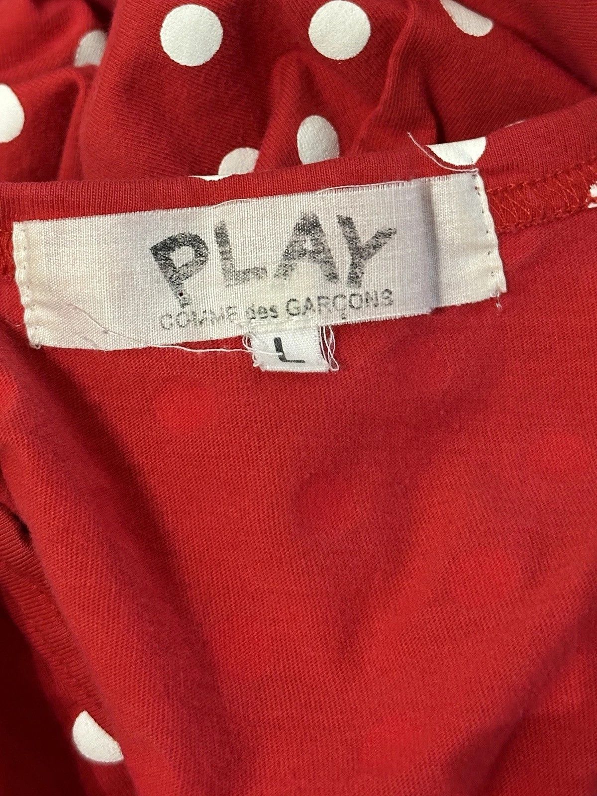 Comme des Garcons PLAY Play Comme Des Garcons Womens Red Polka Dot Long Sleeve Top Size L / US 10 / IT 46 - 9 Thumbnail