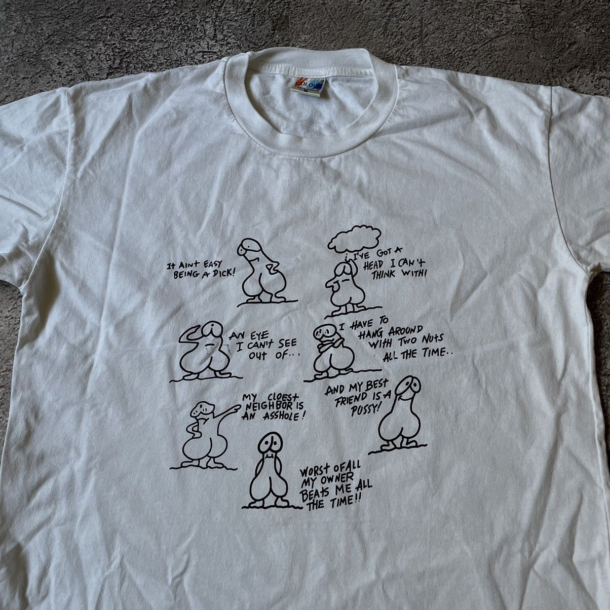 Vintage Vintage Y2K Graphic Tee Funny Slogan Print Indie Cream M Size US M / EU 48-50 / 2 - 2 Thumbnail