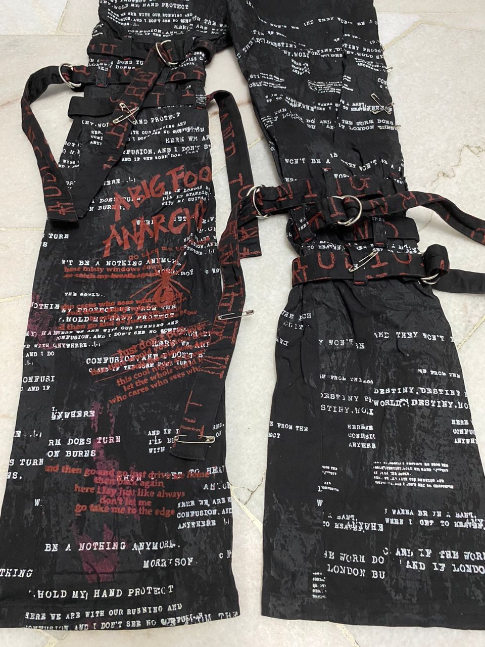Japanese Brand VINTAGE H.ANARCHY FULL PRINT BONDAGE PUNK PANTS RARE Size US 28 / EU 44 - 3 Thumbnail