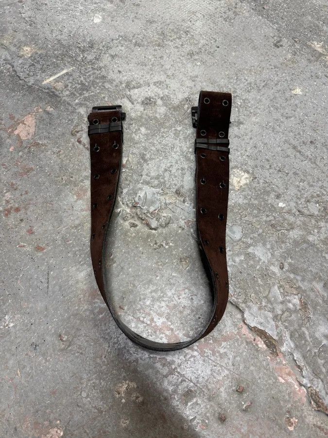 Vintage Plein Sud Utility Suede Brown Leather Belt Size ONE SIZE - 3 Thumbnail