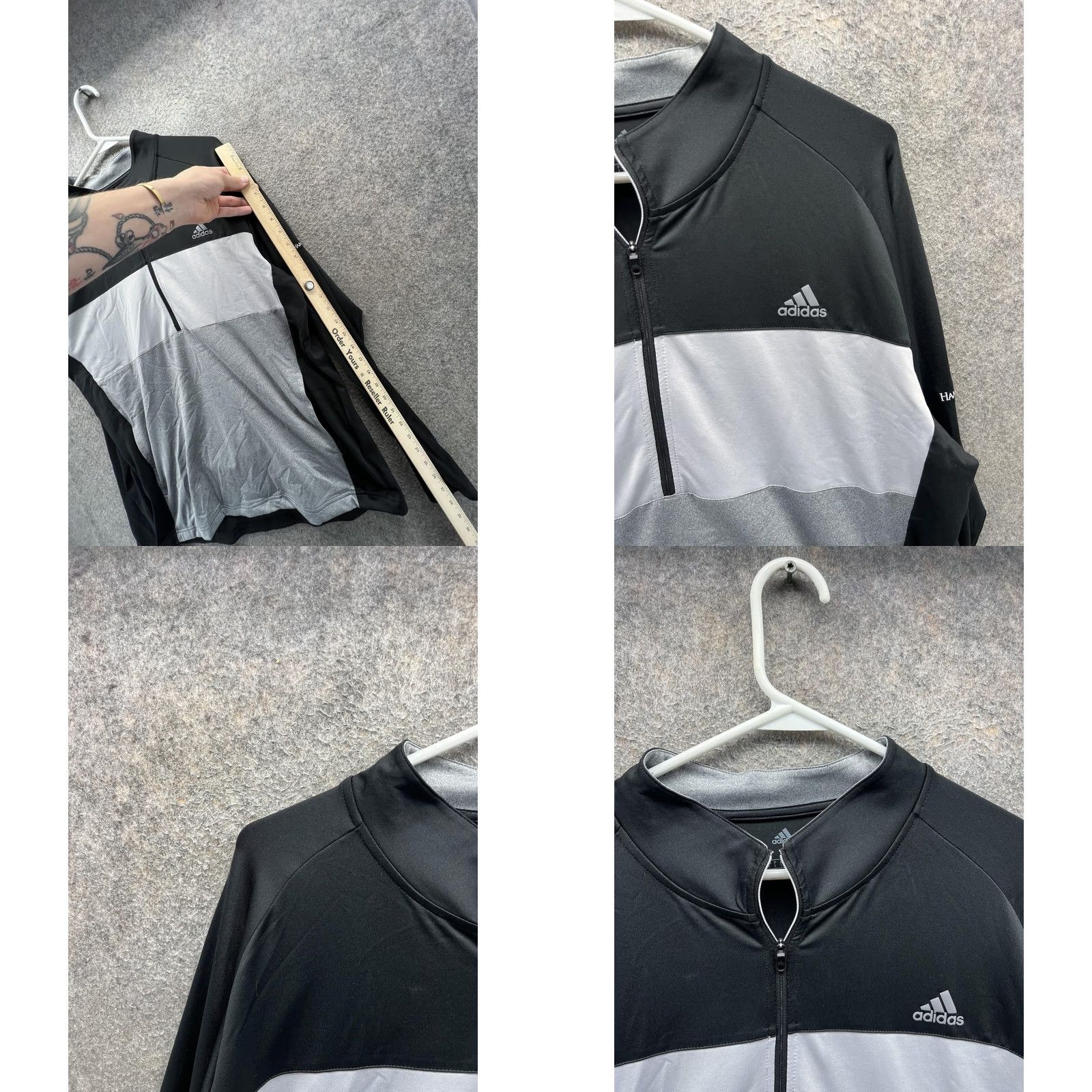 Adidas Adidas Pullover Mens L Gray 1/4 Zip Colorblock Hampton Hall Golf Shirt Top Size US L / EU 52-54 / 3 - 8 Thumbnail