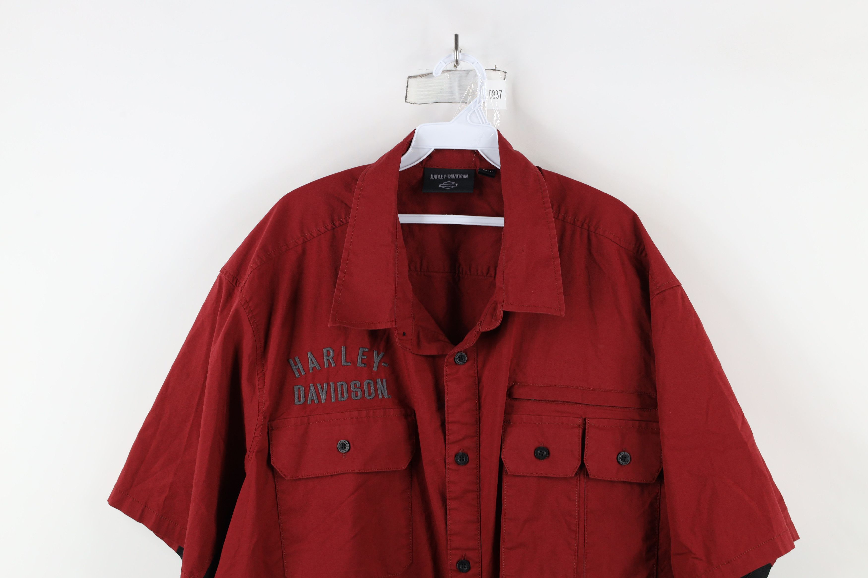 Harley Davidson × Vintage Vintage Harley Davidson Reflective Mechanic Button Shirt Red Size US XXL / EU 58 / 5 - 2 Thumbnail