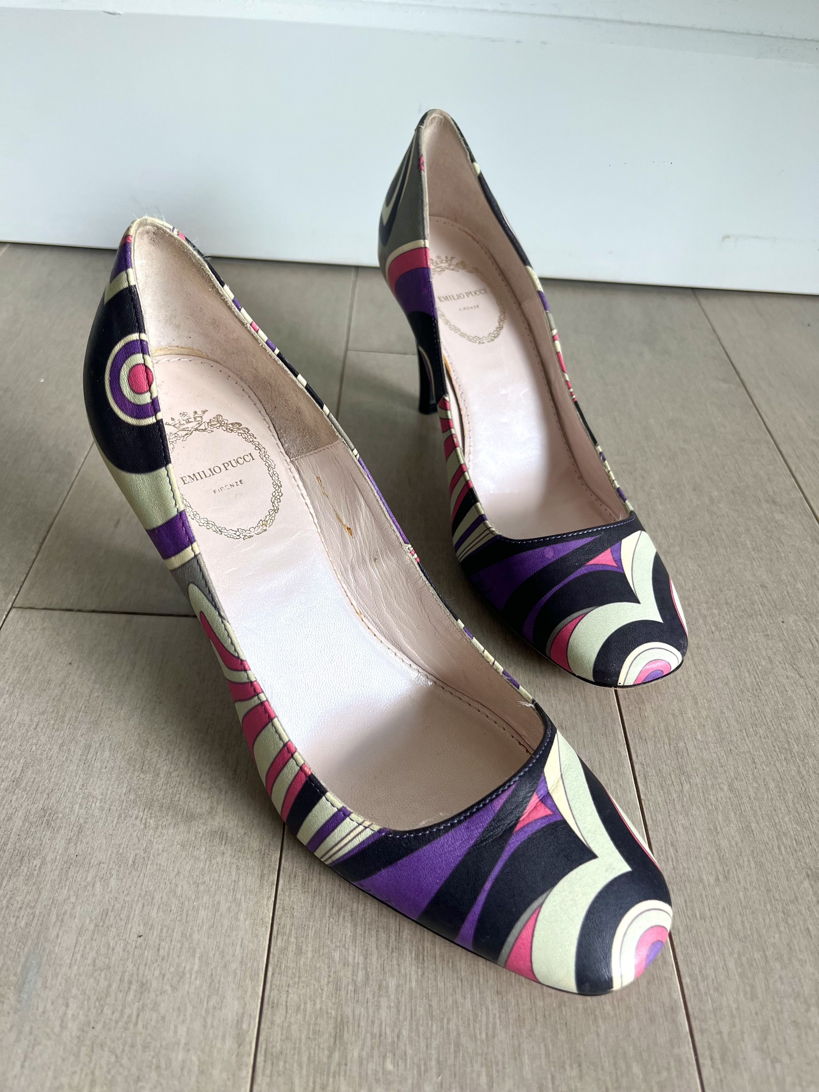 image of Emilio Pucci Pattern Heel Shoes - Vintage Designer, Women's (Size 6)