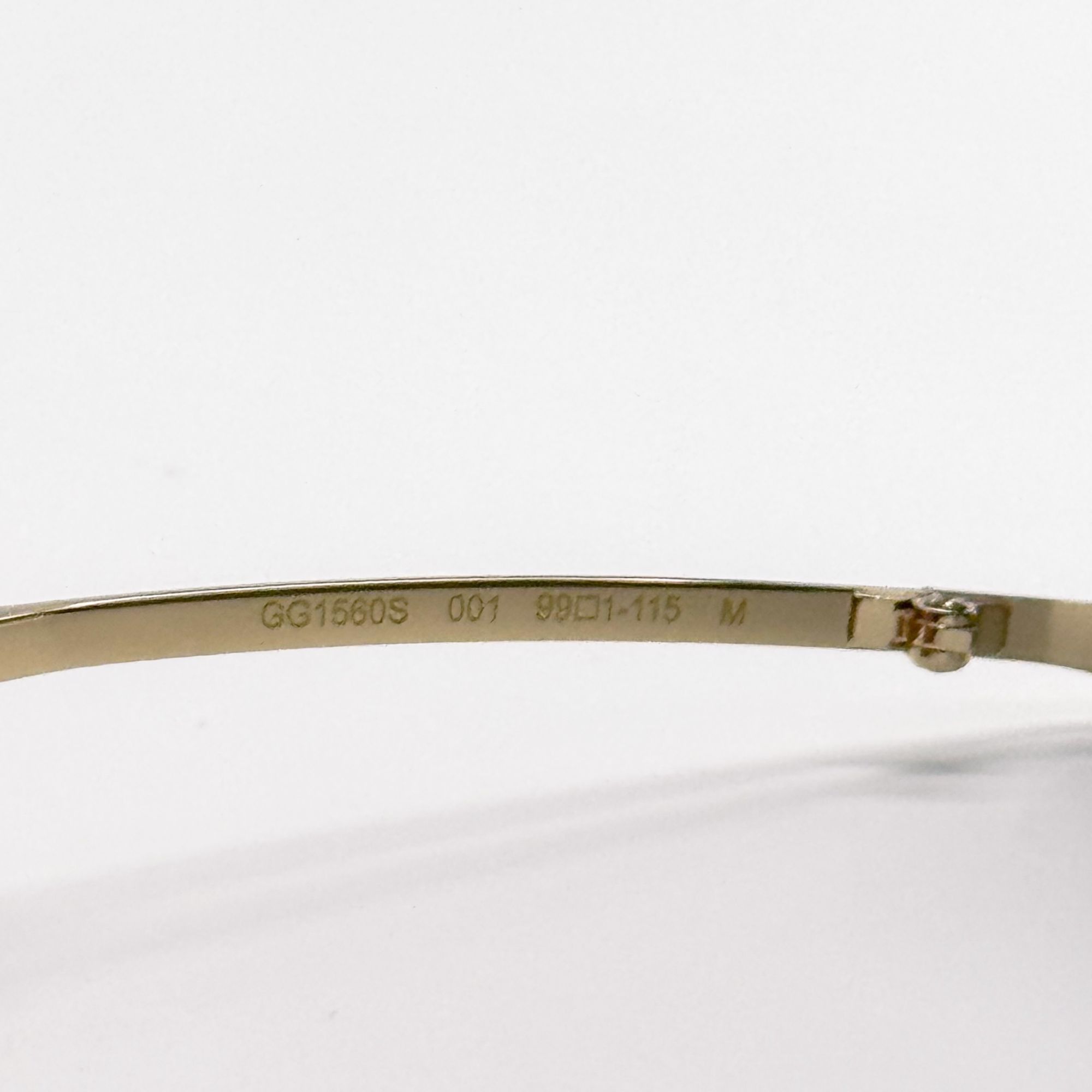 Gucci NEW GUCCI GG1560S 001 SHIELD GOLD UNISEX SUNGLASSES GUCCI Size ONE SIZE - 12 Thumbnail