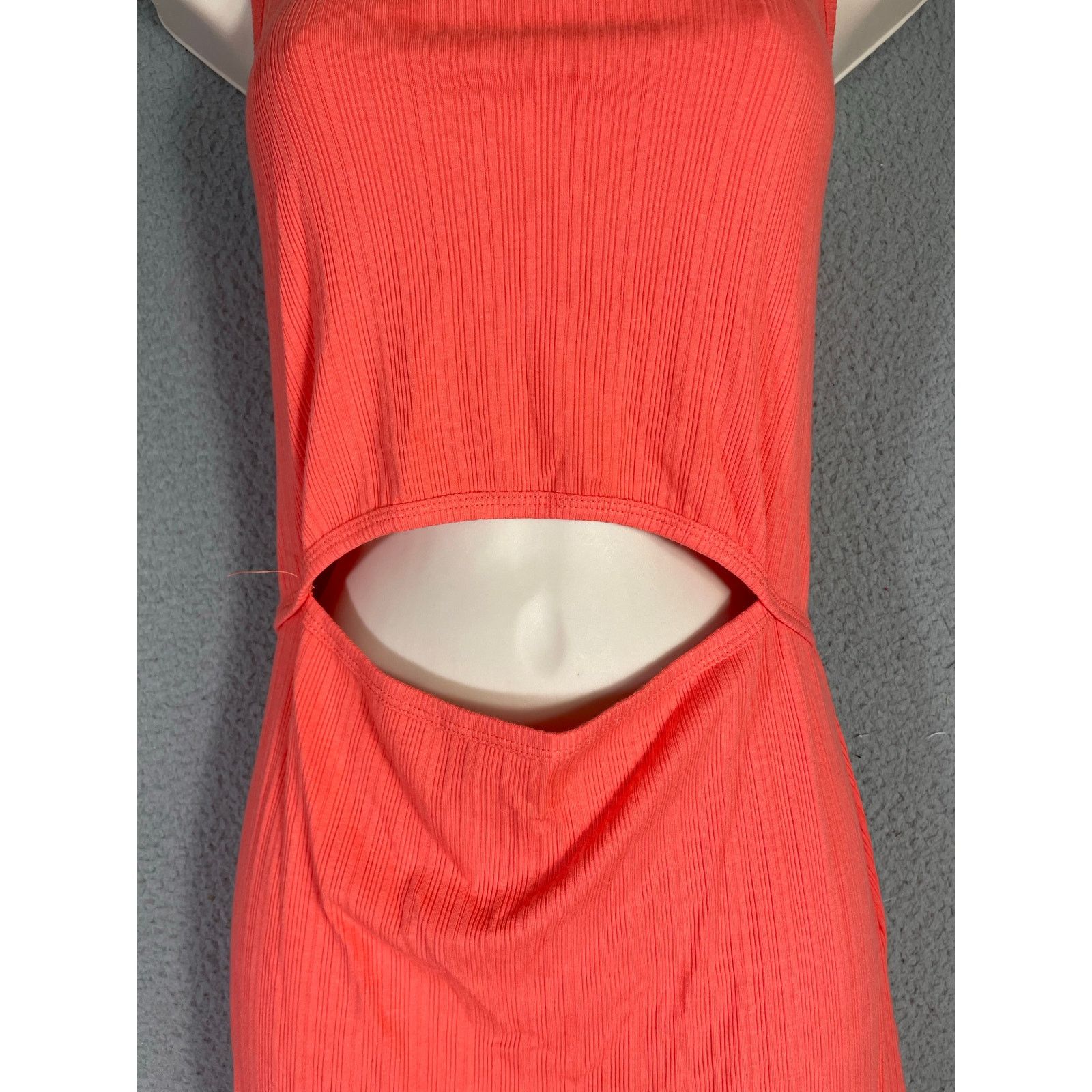 Other Fashion Nova Women's 1X Orange Cutout Ribbed Bodycon Dress Size XL / US 12-14 / IT 48-50 - 5 Thumbnail