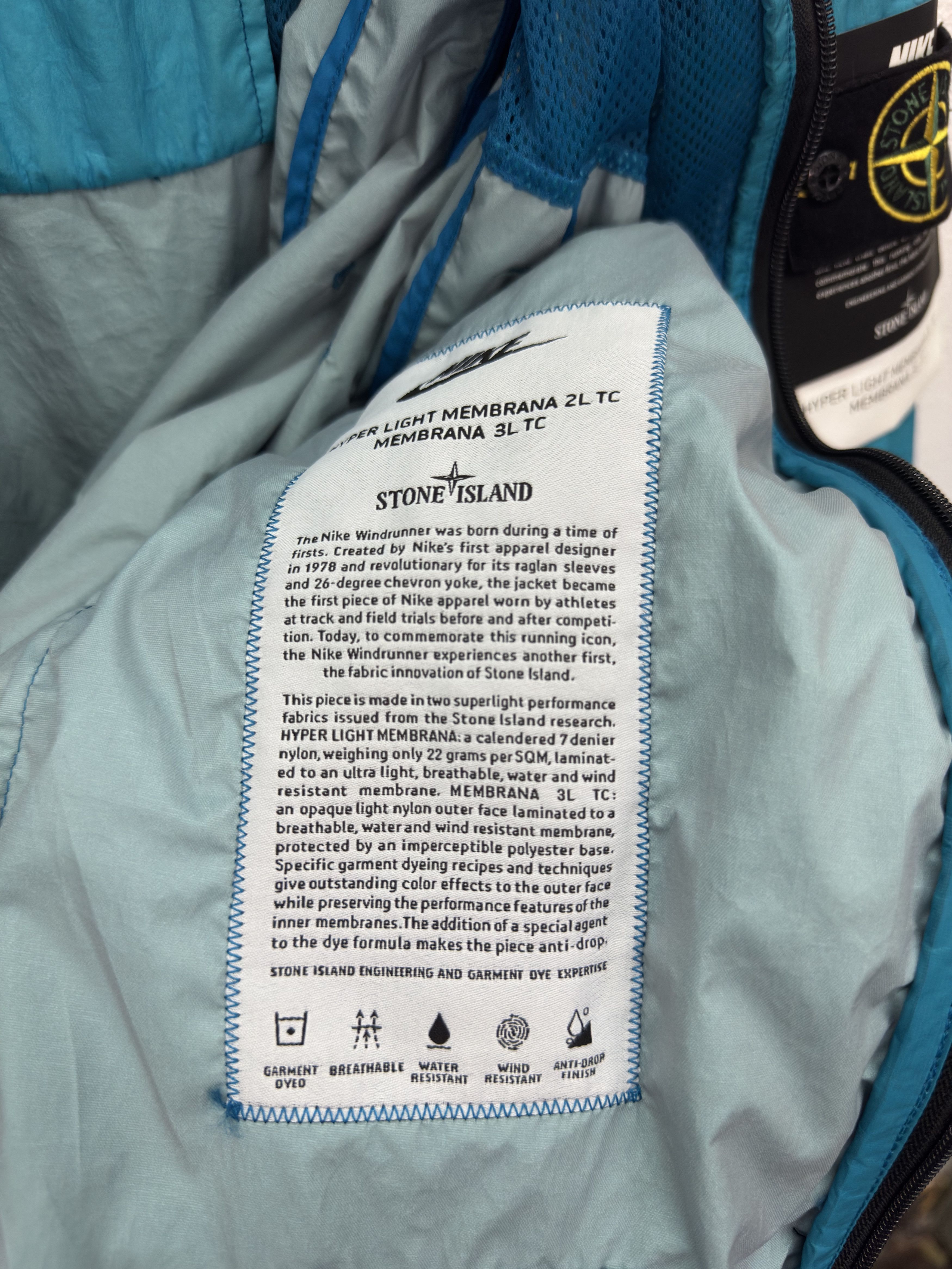 Nike × Stone Island Hyperlight Membrana Windrunner Jacket (NIKELAB) Size US S / EU 44-46 / 1 - 7 Thumbnail