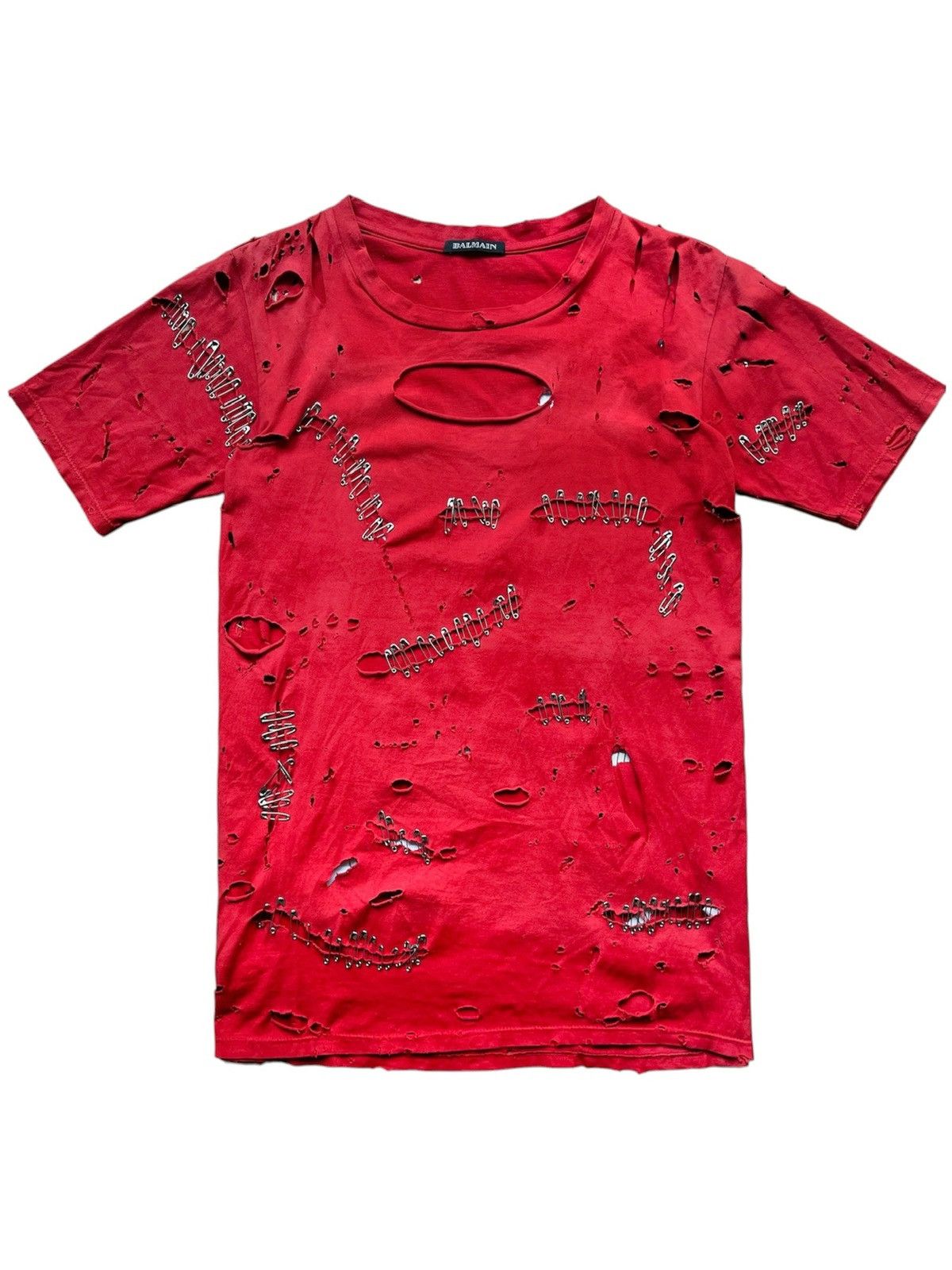 Balmain 10ss shotgun Decarnin tシャツ Balmain Balmain By Decarnin SS10 Shotgun Heavily Distressed T