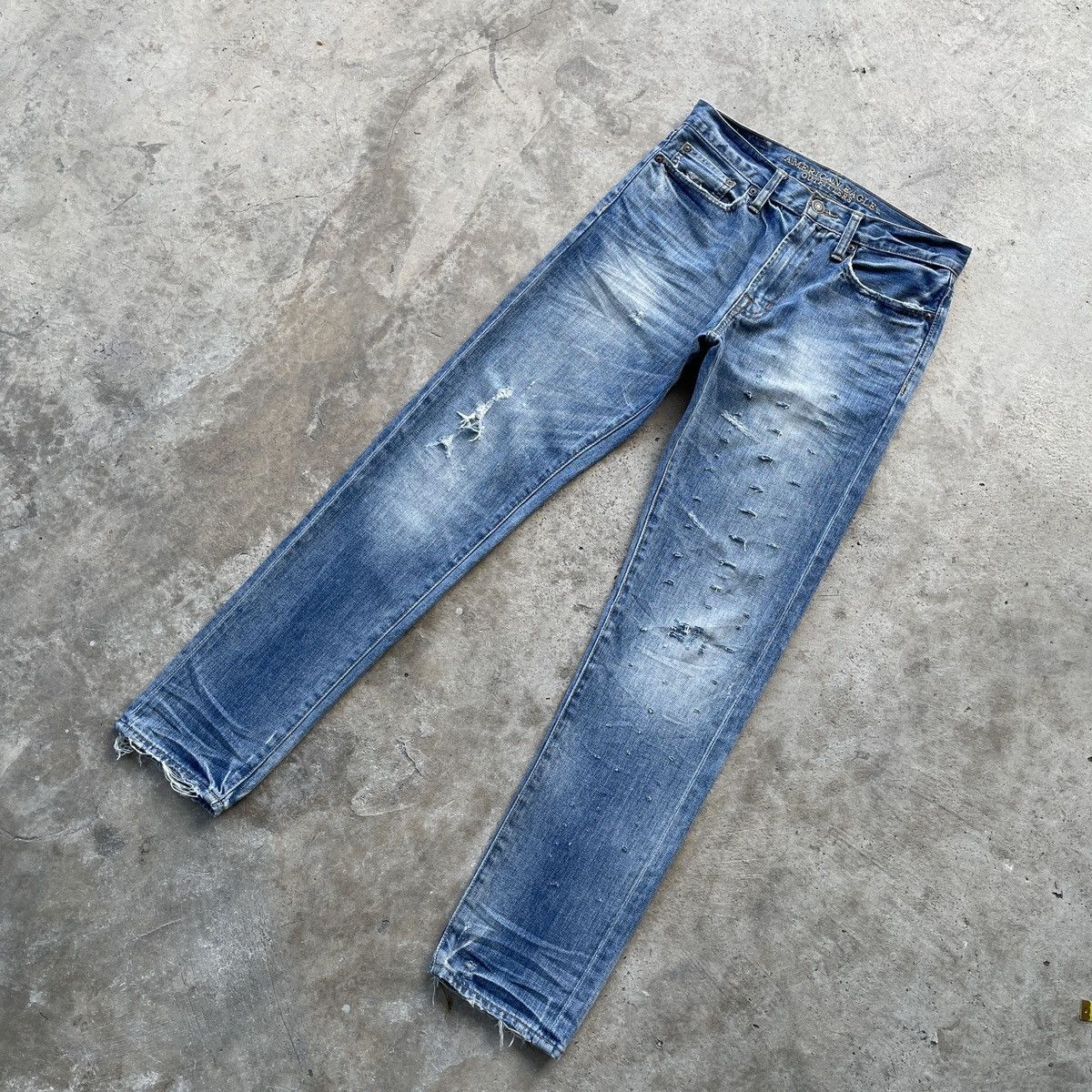 American Eagle Outfitters × Jean × Vintage Vintage American Eagle Outfitters Distressed Faded Jeans Size US 31 - 2 Thumbnail