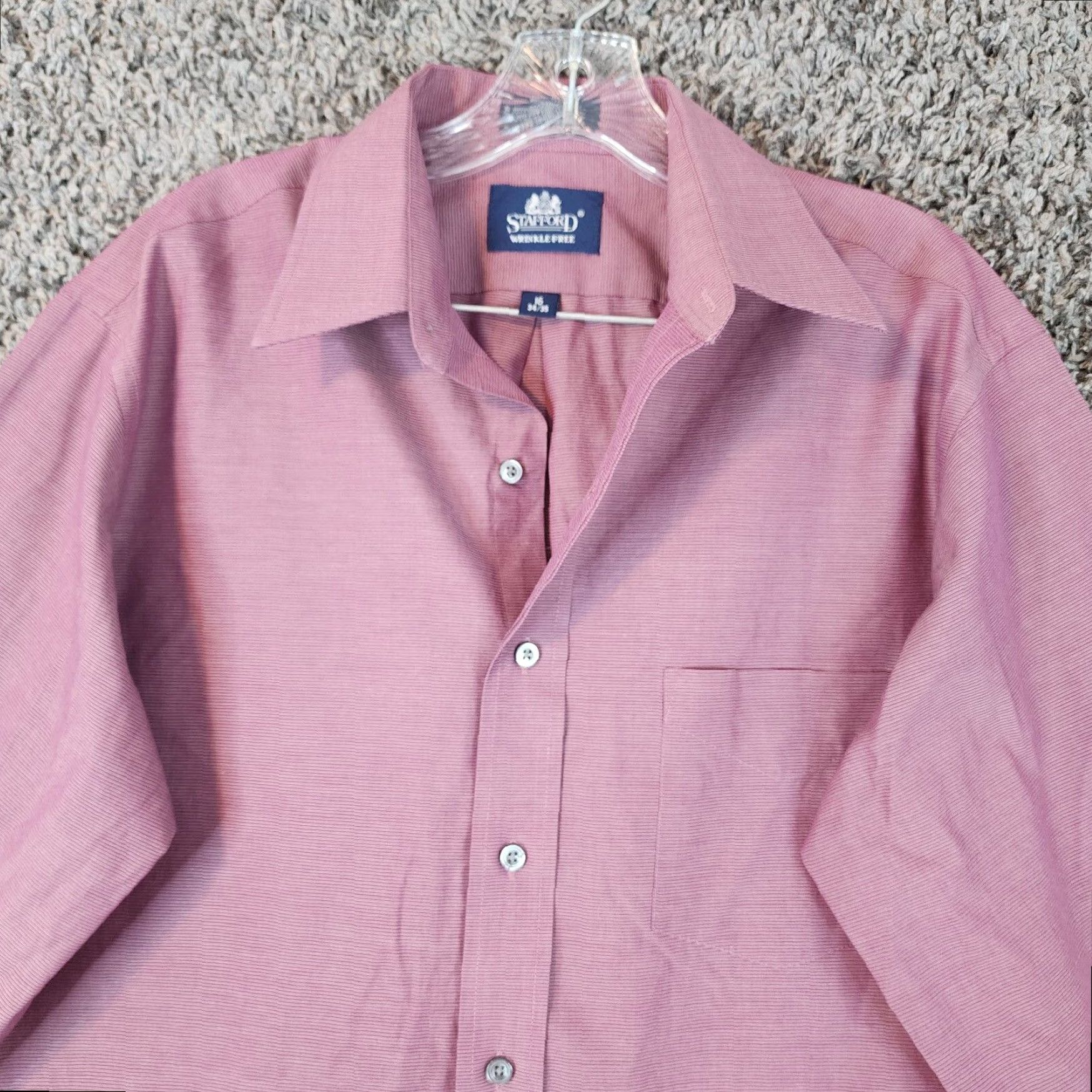 Stafford VINTAGE Stafford Mens Long Sleeve Dress Shirt Size 16 Maroon Purple Size US L / EU 52-54 / 3 - 3 Thumbnail