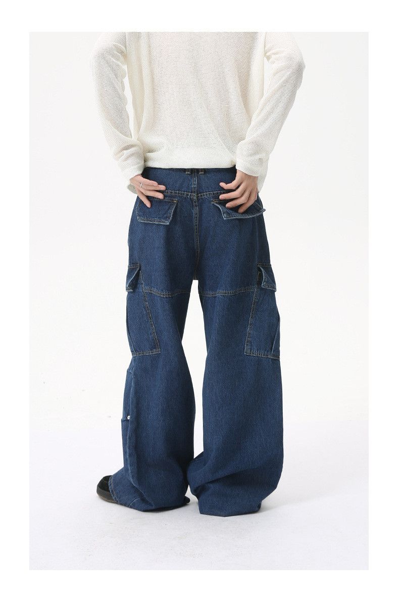 Japanese Brand Japanese retro heavy-duty multi-pocket straight cargo jeans Size US 32 / EU 48 - 3 Thumbnail