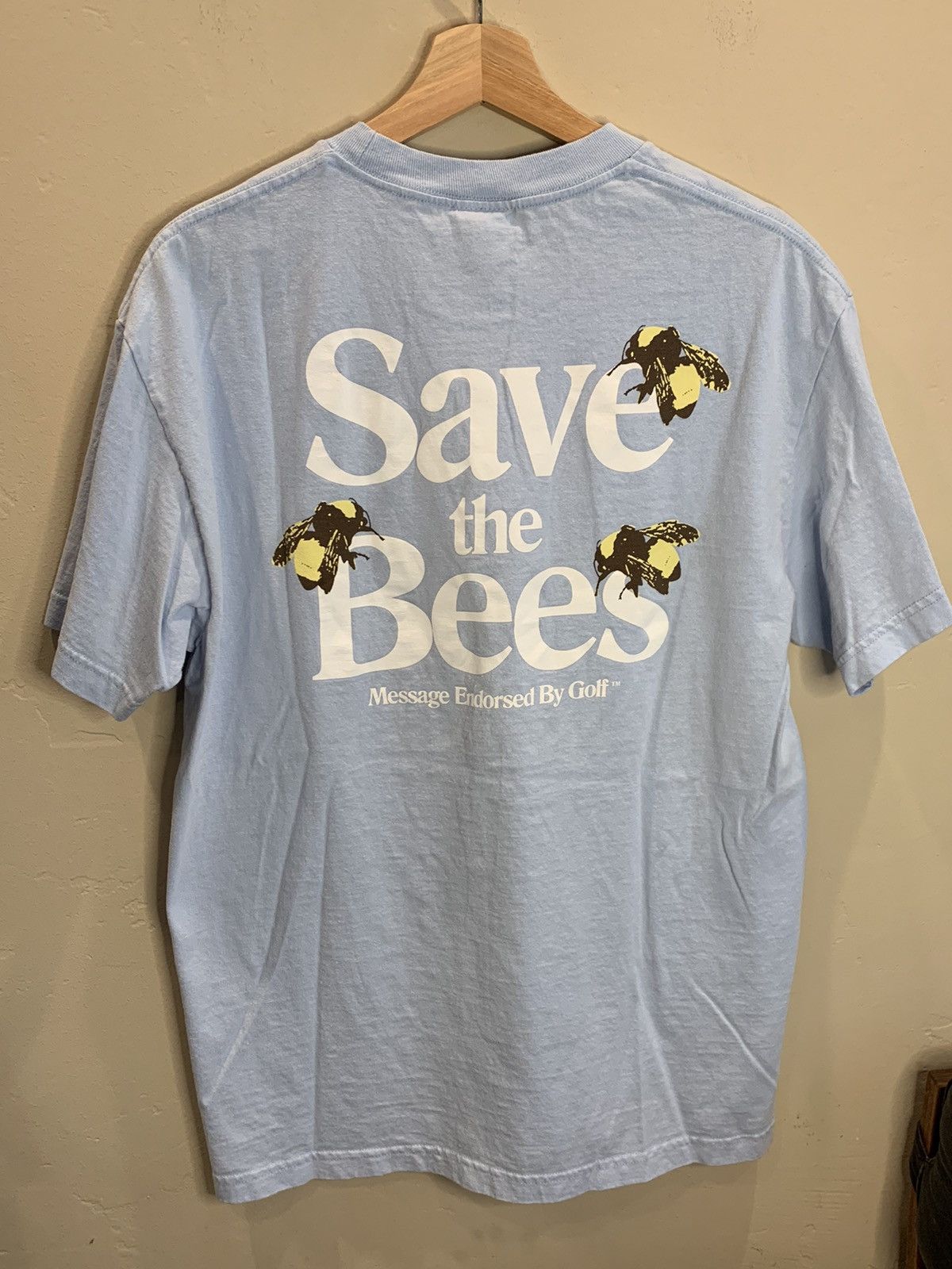 image of Golf Wang Flowerboy Save The Bees Art Print T-Shirt L in Blue, Men's (Size Large)