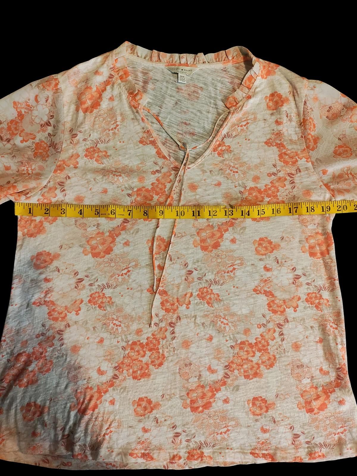 Lucky Brand The Lucky Brand Floral Blouse with Ruffled Sleeves Size M / US 6-8 / IT 42-44 - 5 Thumbnail