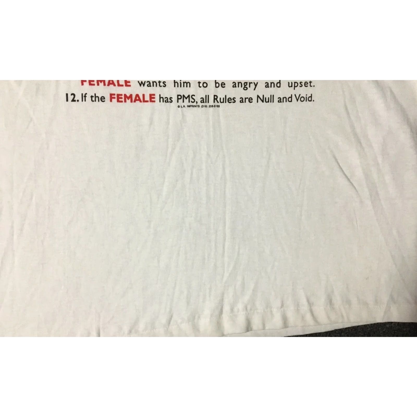Vintage VINTAGE 90s All Problems Begin With Men Shirt L White Single Stitch Crew Neck Short Sleeve Graphic Tee Mens Size US L / EU 52-54 / 3 - 6 Thumbnail