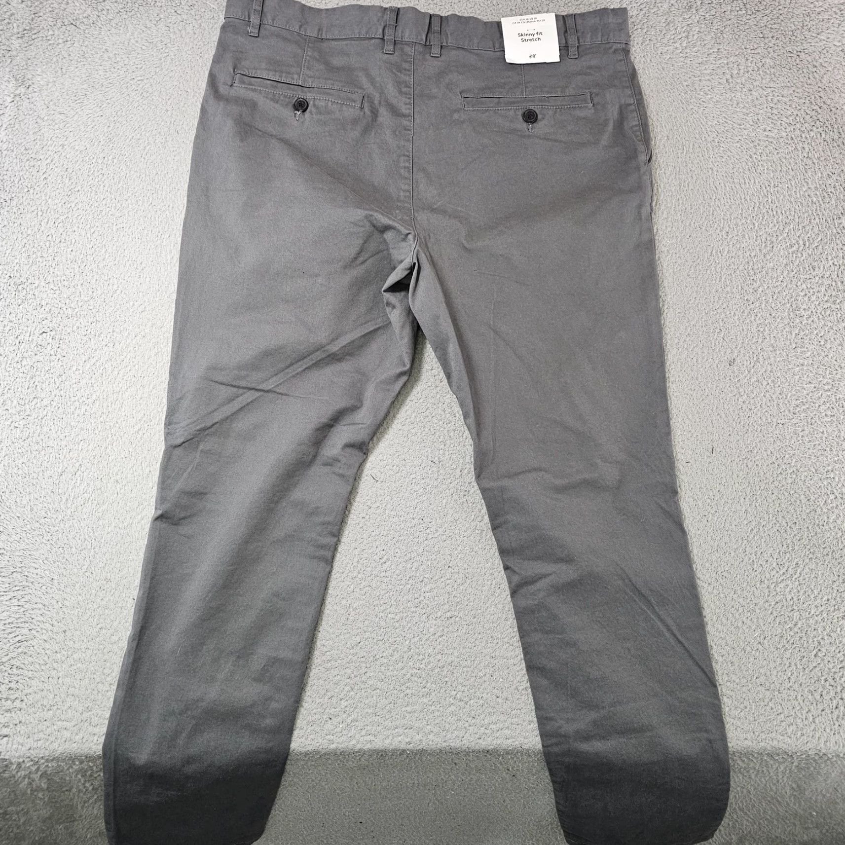 H&M H&M Chino Pants Mens 38x30 Gray Skinny Fit Stretch Cotton Casual Office Work Size US 38 / EU 54 - 7 Thumbnail