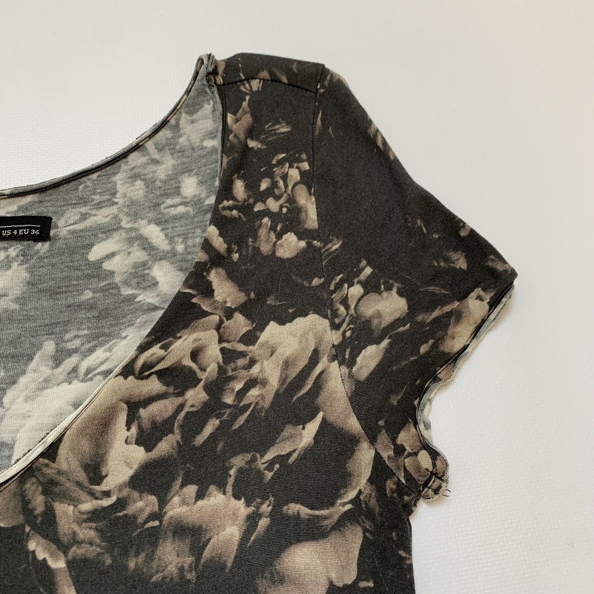 Allsaints × Designer Allsaints Dress Viscose Short Sleeve Floral Size S / US 4 / IT 40 - 5 Thumbnail