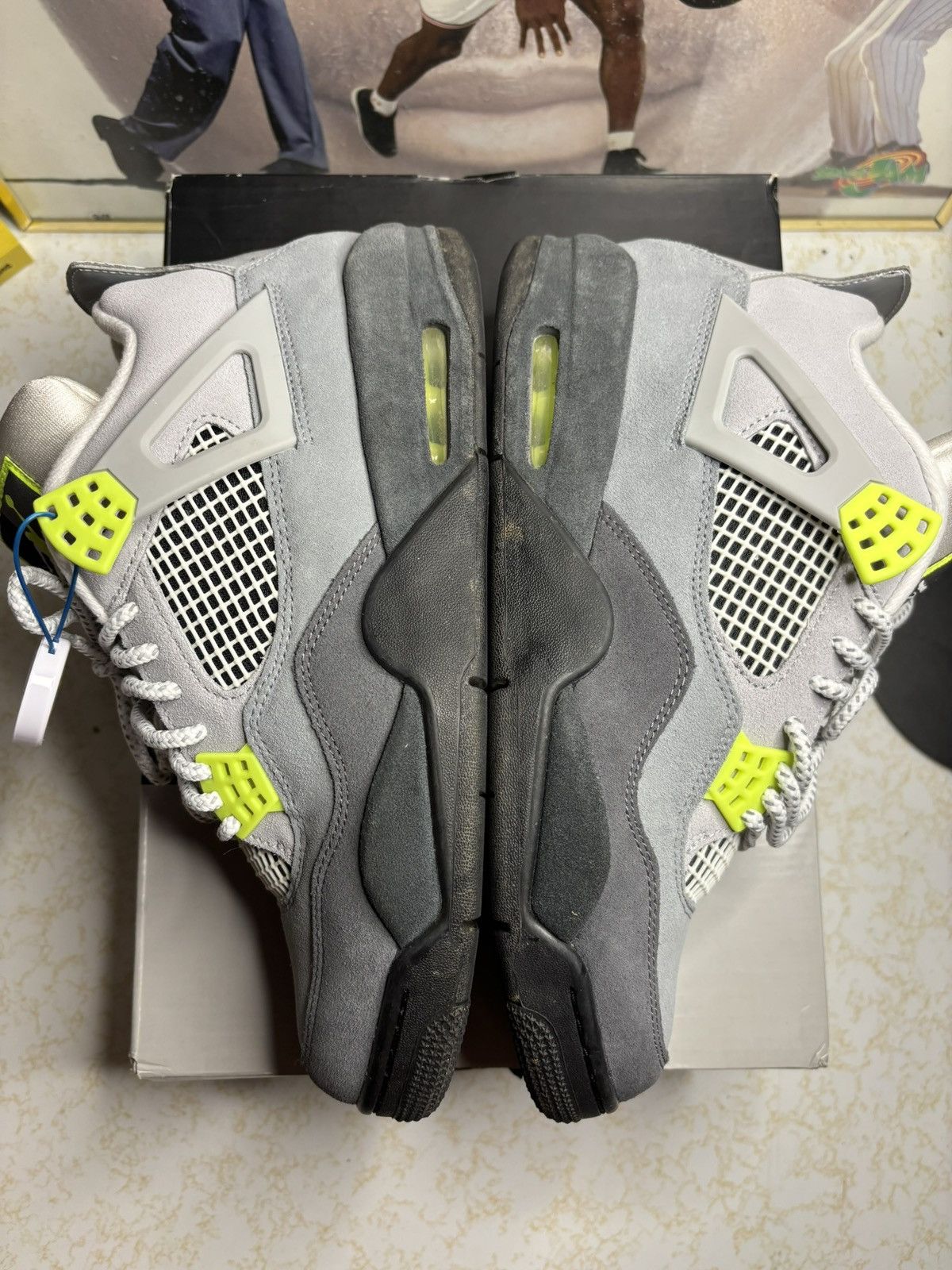 Jordan Brand Air Jordan 4 Retro Neon Size US 10 / EU 43 - 4 Thumbnail
