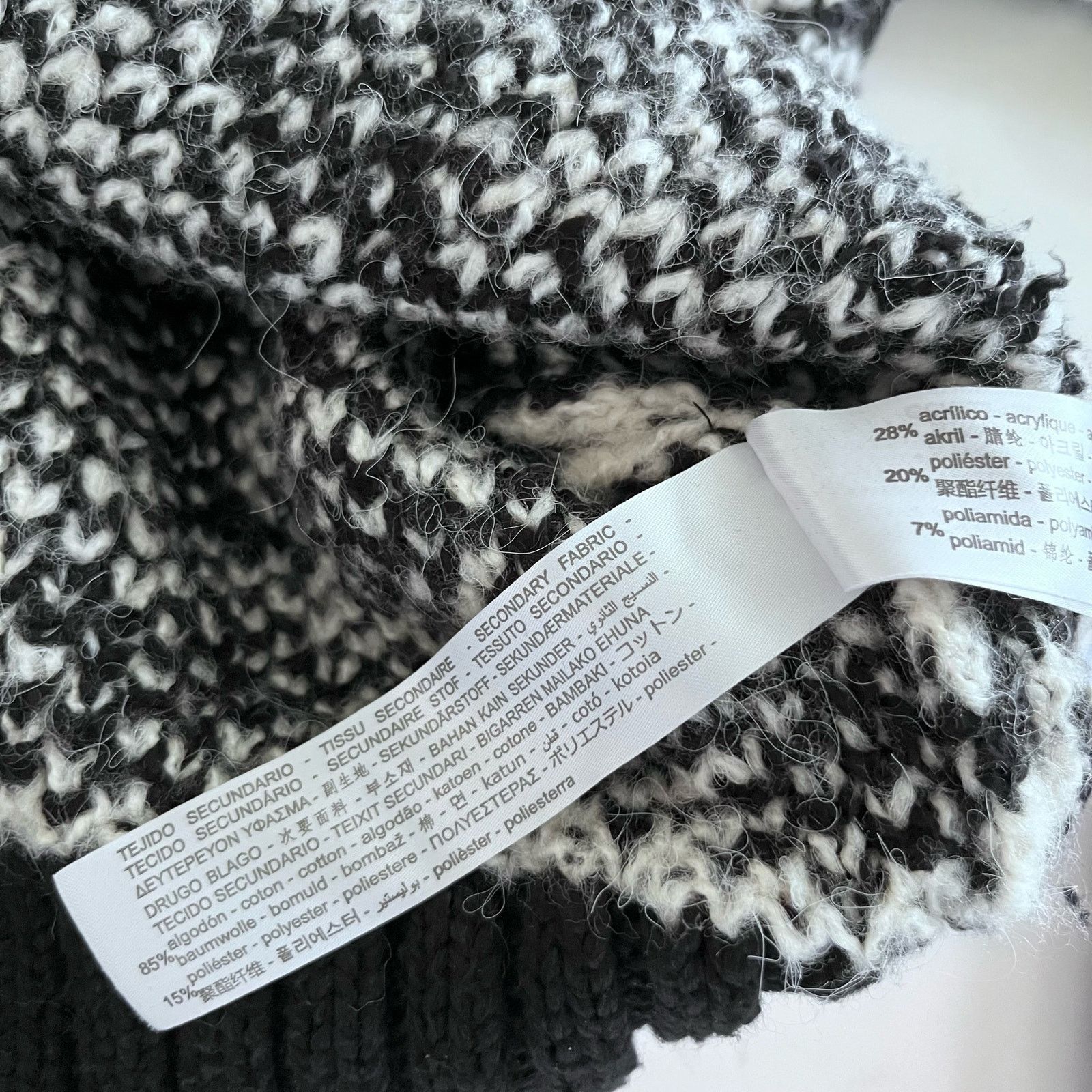 Zara Zara Black White Houndstooth Knit Crewneck Pullover Sweater Size XS / US 0-2 / IT 36-38 - 8 Thumbnail