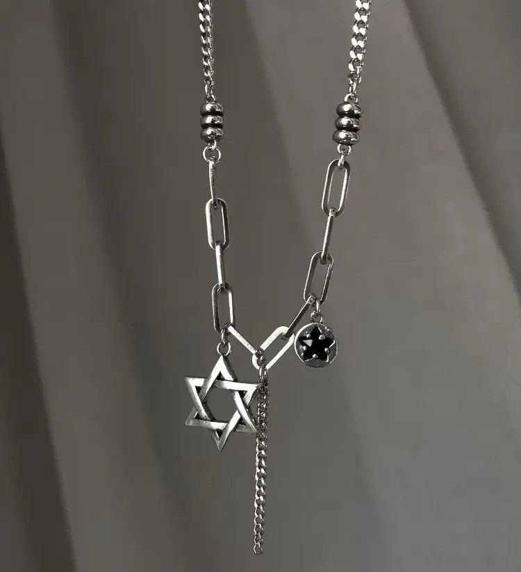 Jewelry Pentagram Thick Chain Necklace Size ONE SIZE - 1 Thumbnail