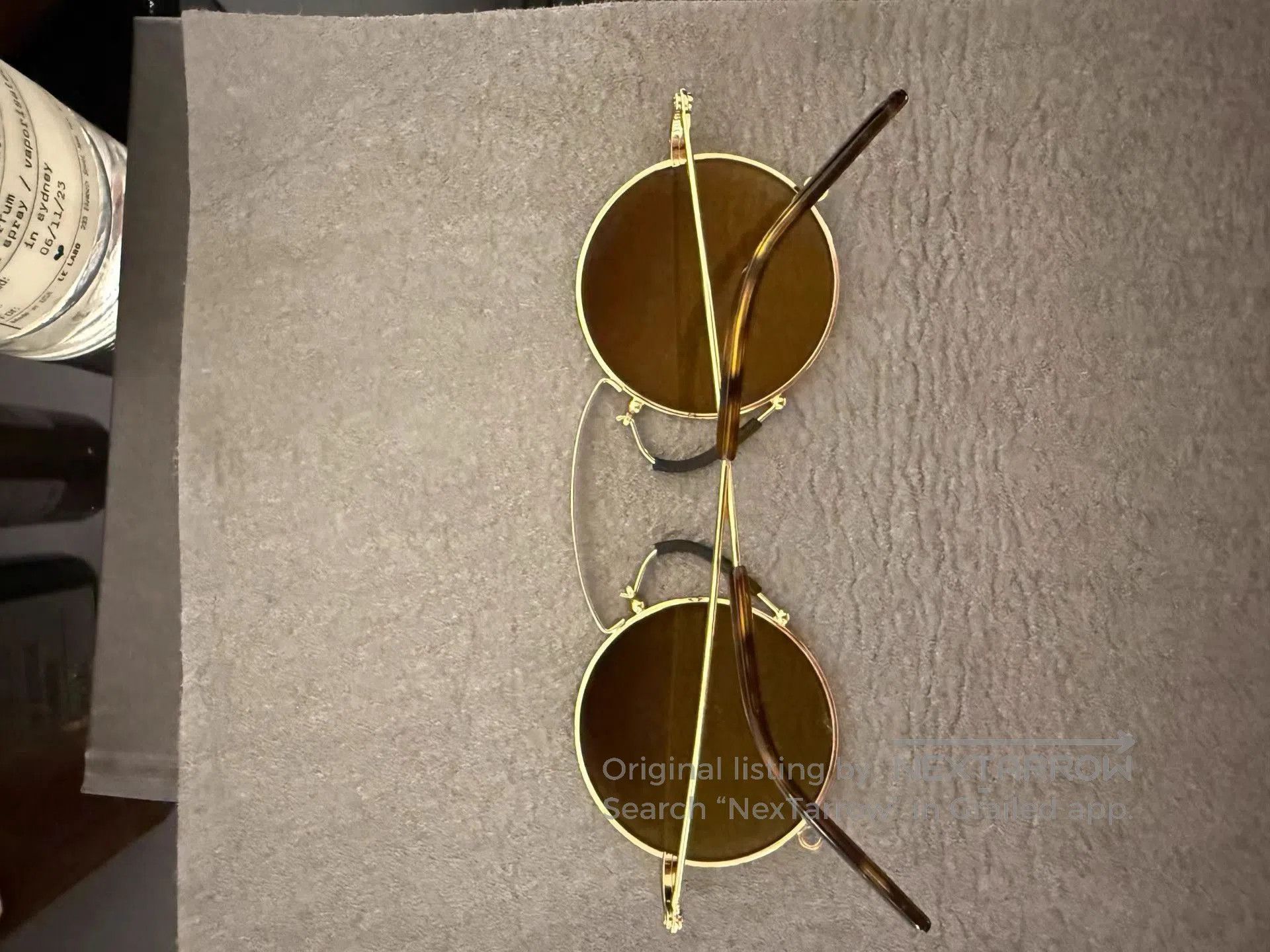 Gucci Gold Round Frame Sunglasses with Tinted Lenses. Size ONE SIZE - 6 Thumbnail