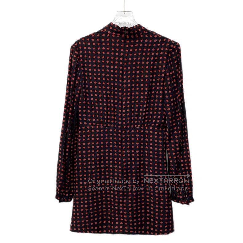 Saint Laurent Paris Saint Laurent Paris Color-Blocked Star Printed Silk Long-S Size XS / US 0-2 / IT 36-38 - 2 Thumbnail