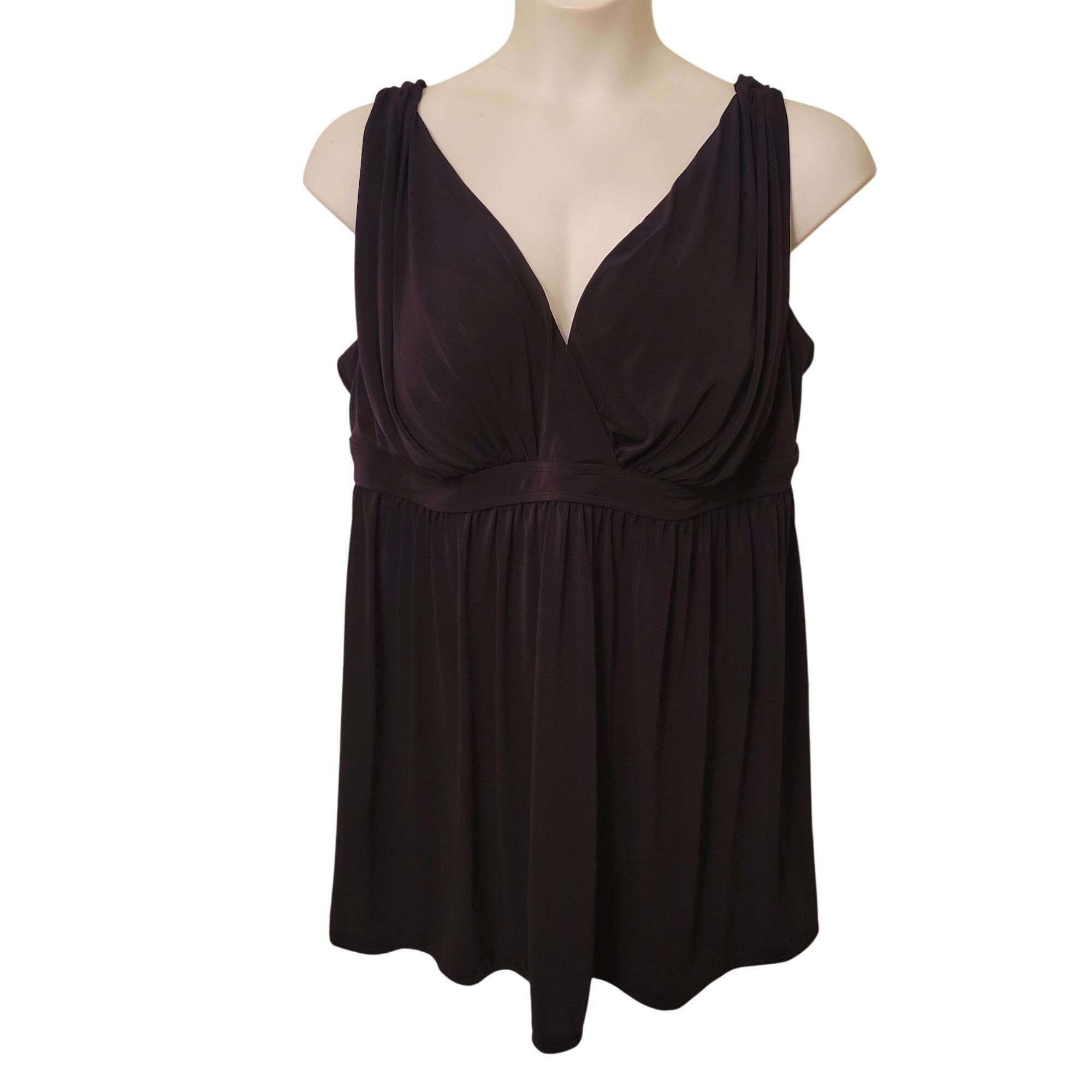 Other Sonnet Shores 24W Black Swimsuit Tankini Top Built In Briefs Size 4XL / US 24-26 - 1 Thumbnail