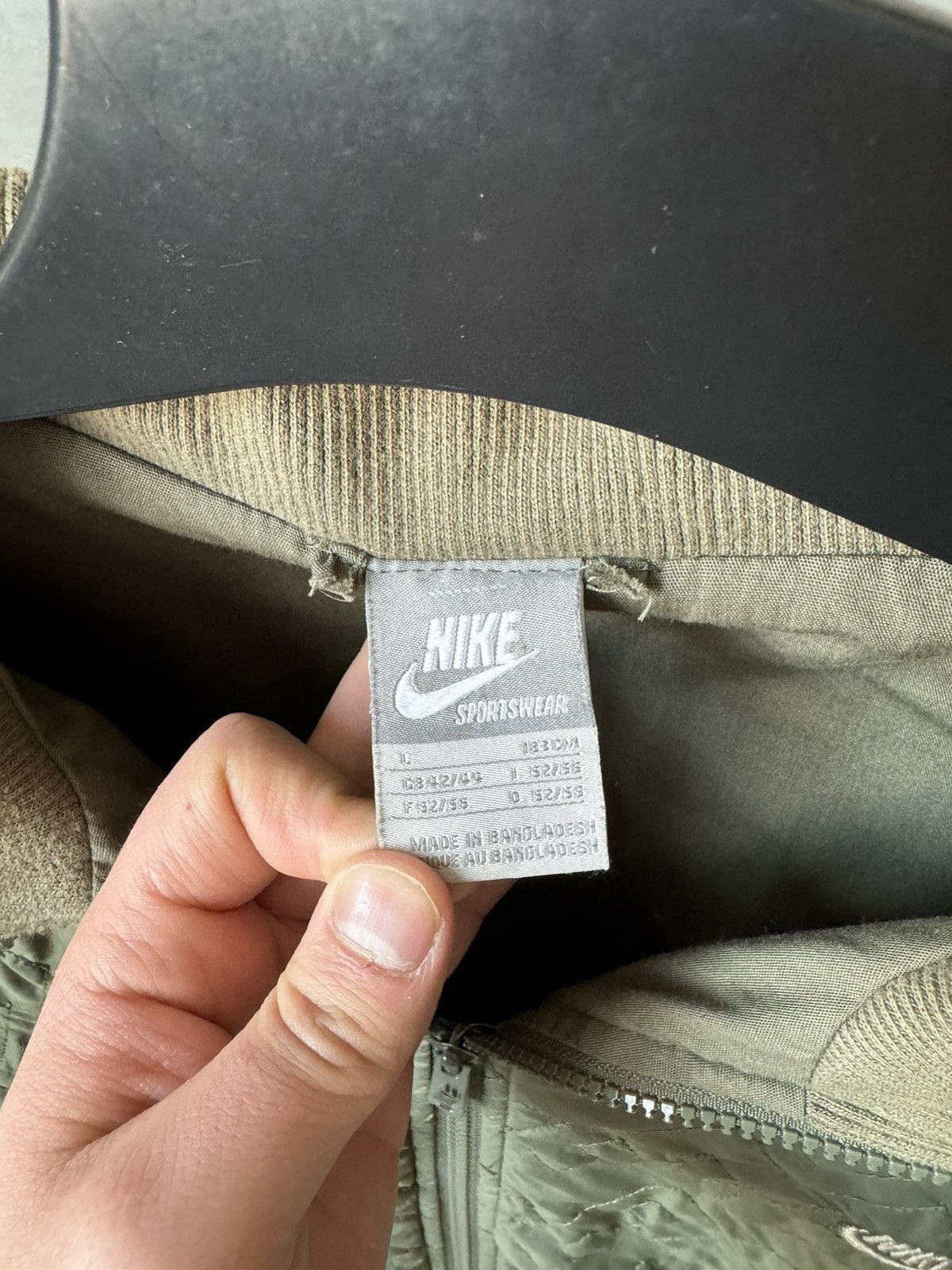 Vintage Vintage Y2K Nike Khaki Military Quilted Light Jacket Size US L / EU 52-54 / 3 - 6 Thumbnail