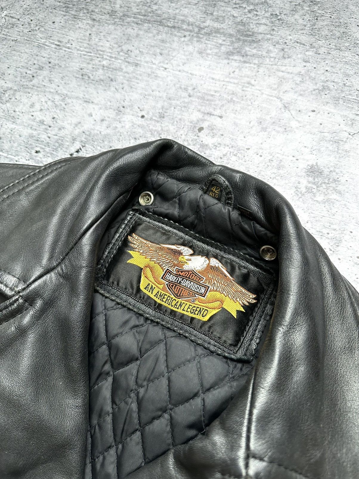 Harley Davidson RARE🔥 Harley Davidson Motorcycle Leather Biker Moto Jacket! Size US S / EU 44-46 / 1 - 6 Thumbnail