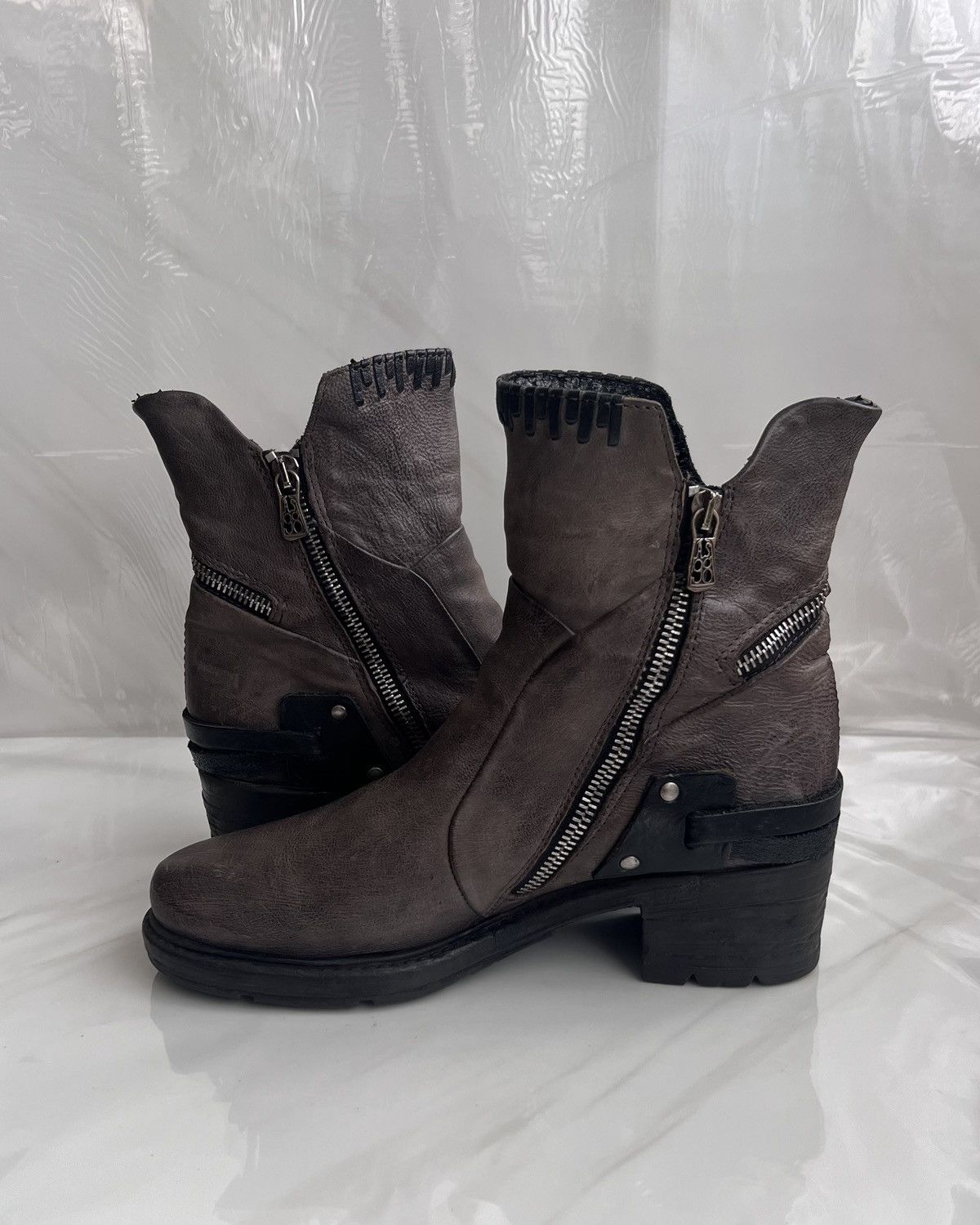 A.S.98 As 98 Airstep Zipper Boho Biker Gray distressed boot Size US 8 / IT 38 - 7 Thumbnail