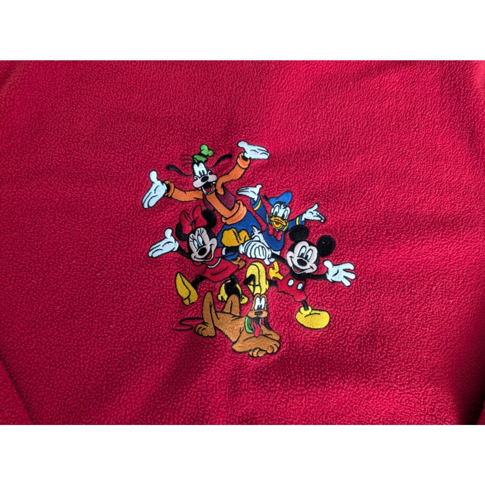 Disney VINTAGE Disney Sweatshirt Mickey Mouse Embroidered Fleece XL Red 90s Disney Store Unisex Adults Boy/Girl Shirts? Size US XL / EU 56 / 4 - 2 Thumbnail
