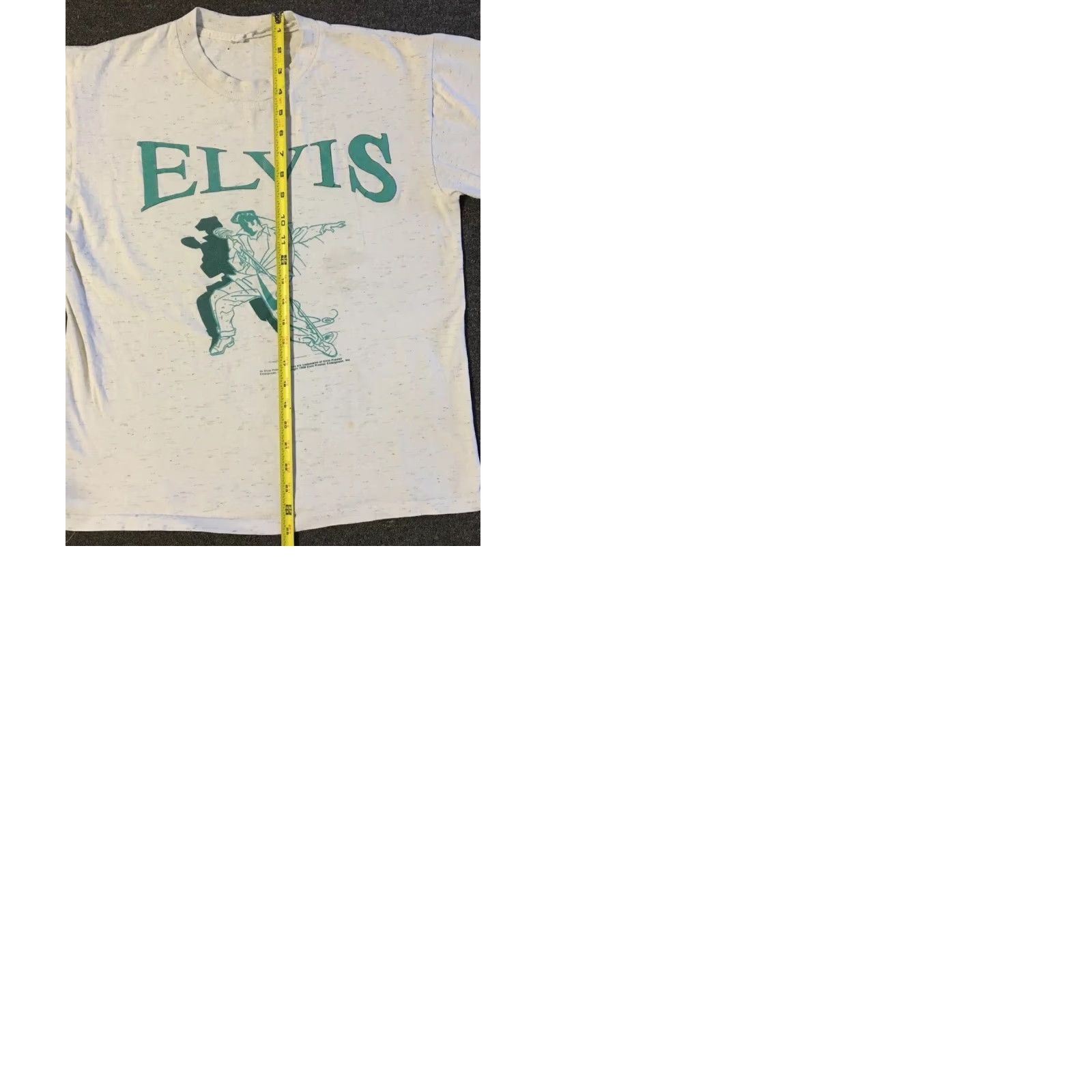 Vintage Vtg Elvis Presley 80s Faded Shirt S Country Rock Tour Grunge Western Music Band Concert USA Single Stitch Mens T-Shirt White Striped Pattern Size S Size US S / EU 44-46 / 1 - 10 Thumbnail
