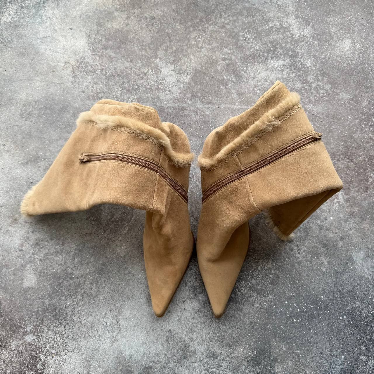 Hysteric Glamour Nine West Y2K Faux Fur Details Suede Leather Heels Boots Size US 9 / IT 39 - 8 Thumbnail