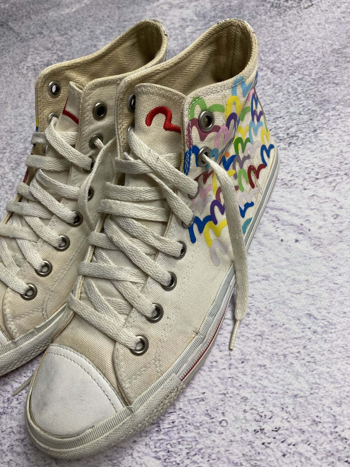 Evisu × Vintage Vintage Evisu Rainbow Repeat Logo Shoes High Top Sneakers Size US 9 / EU 42 - 23 Thumbnail