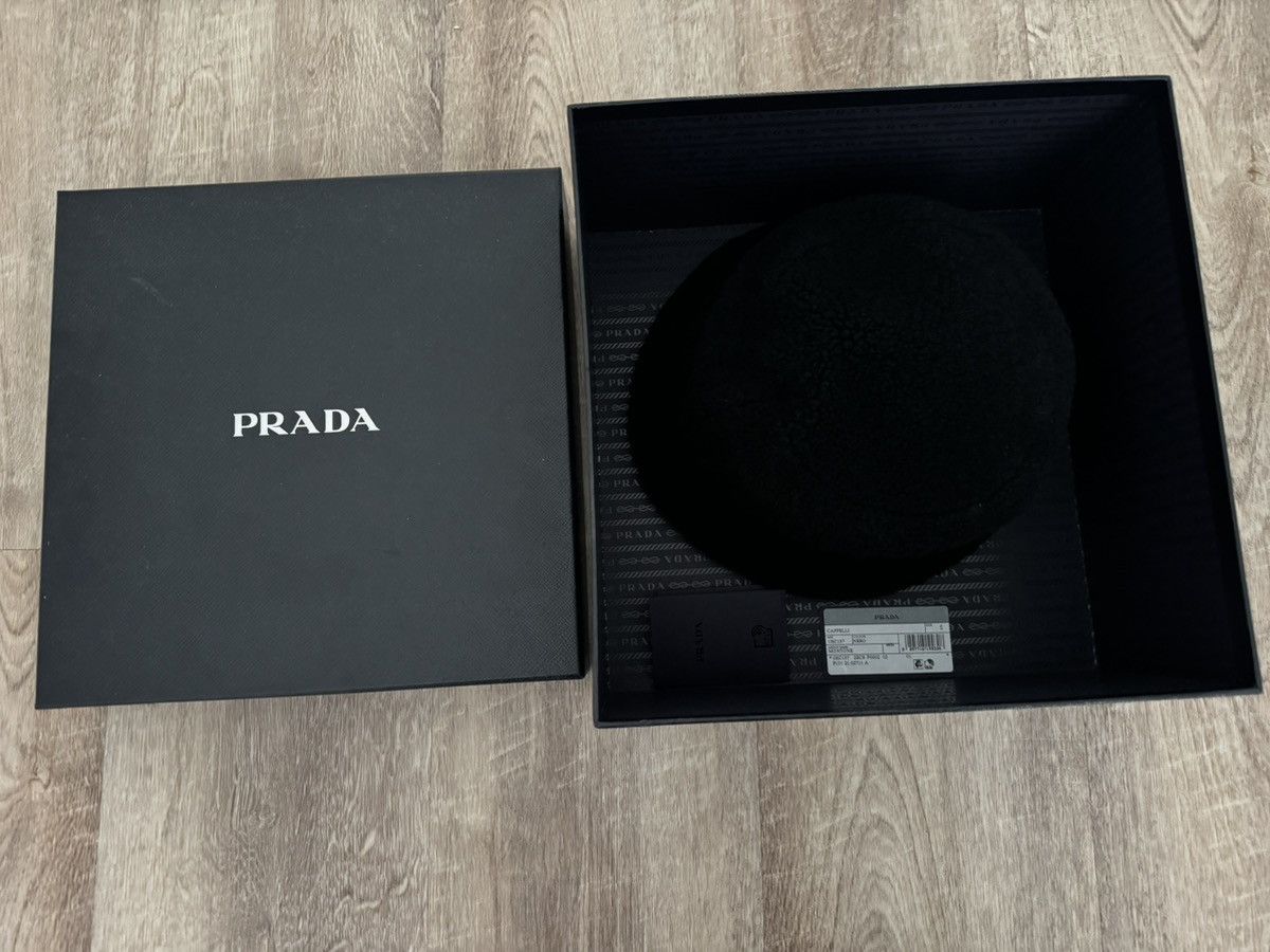 Prada Prada Shearling bucket hat black S Size ONE SIZE - 5 Thumbnail