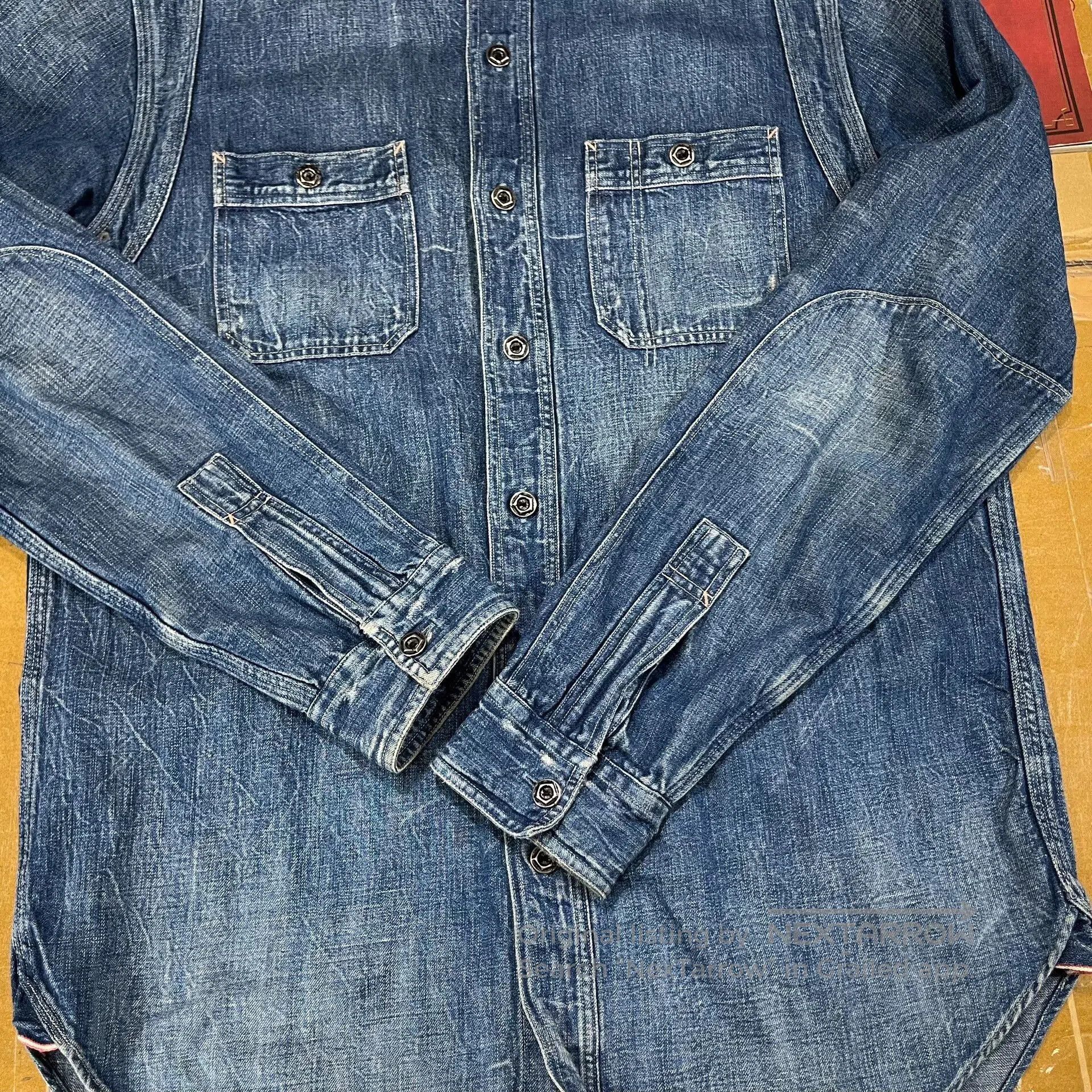 RRL Ralph Lauren RRL Vintage Washed Distressed Work Shirt. Size US M / EU 48-50 / 2 - 6 Thumbnail