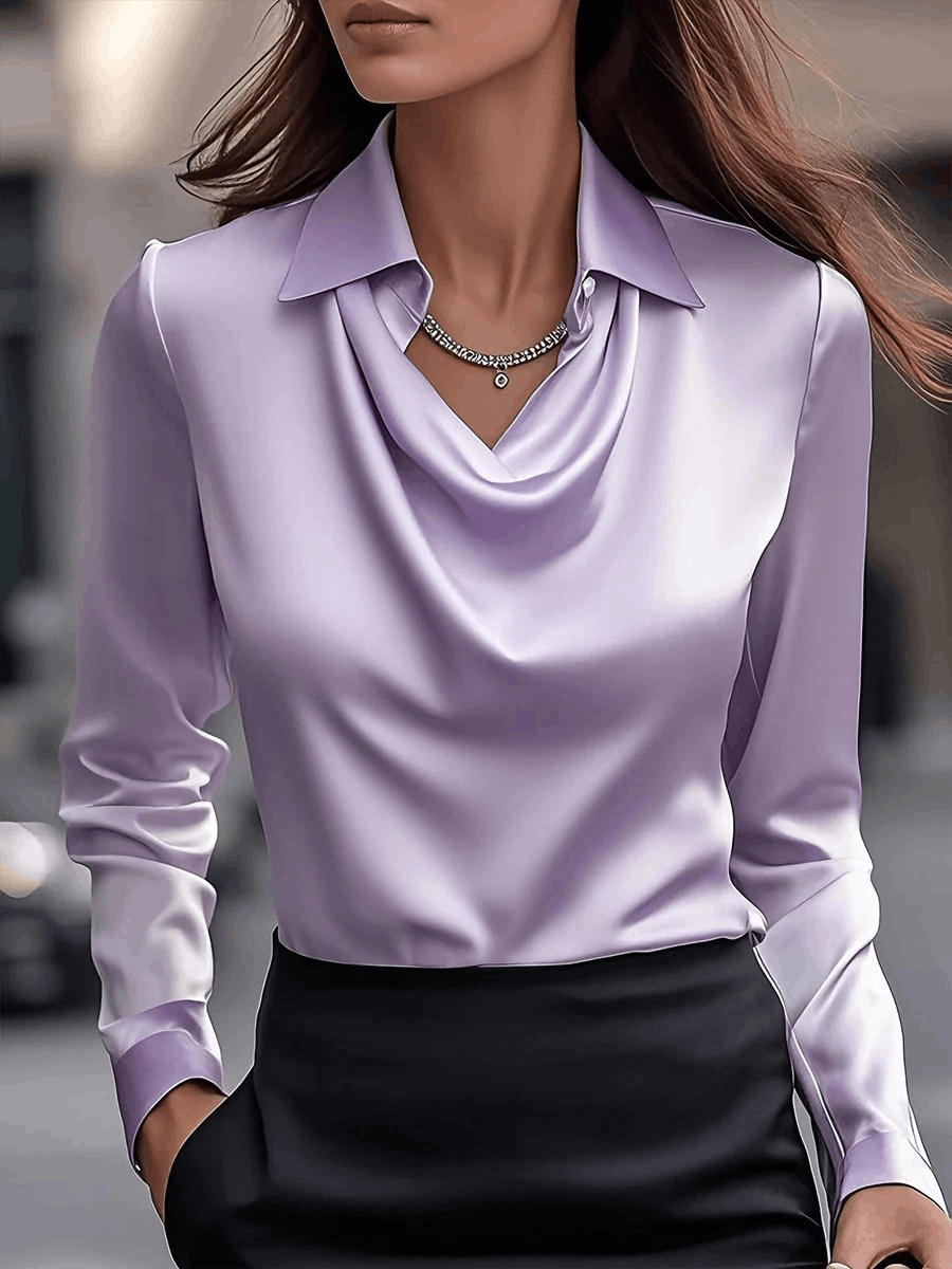 Other Women's Collar Shirts & Blouses Satin Top Long Sleeve Tops Size S / US 4 / IT 40 - 1 Thumbnail